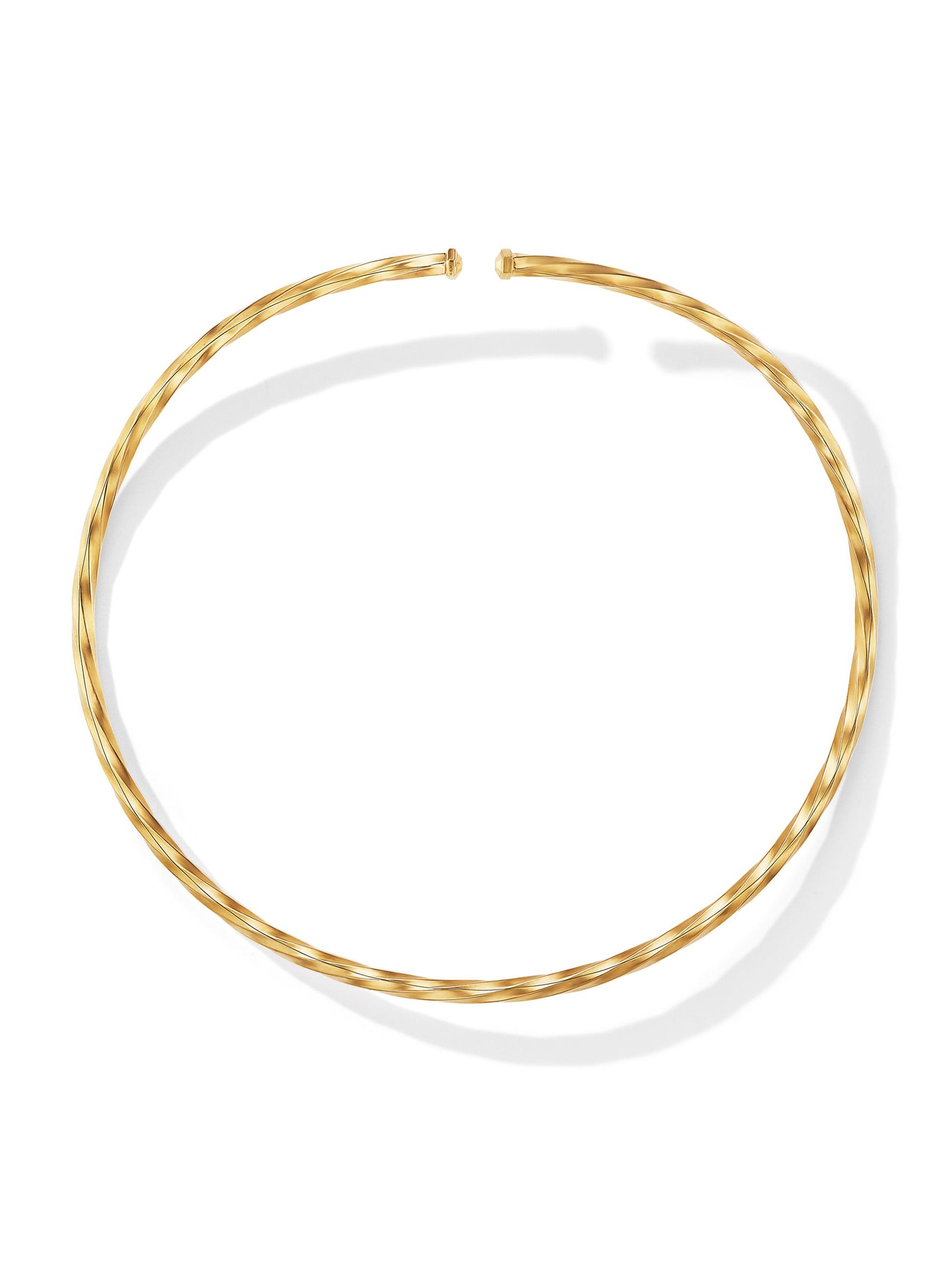 David Yurman Women's Cable Edge Collar Necklace In 18K Yellow Gold