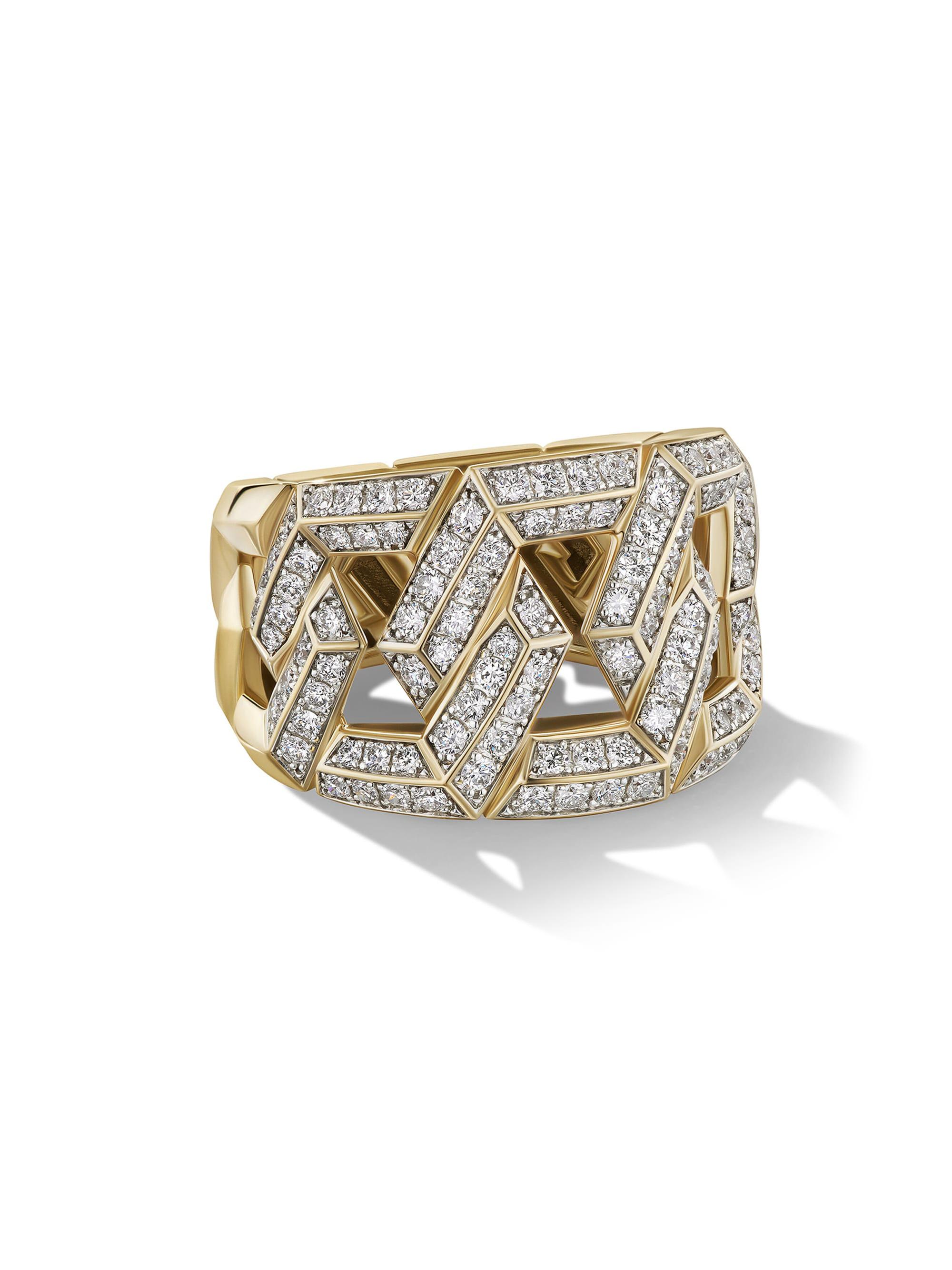 David Yurman Women's Carlyle 18K Yellow Gold &1.02 TCW Pavé Diamonds Ring - Gold