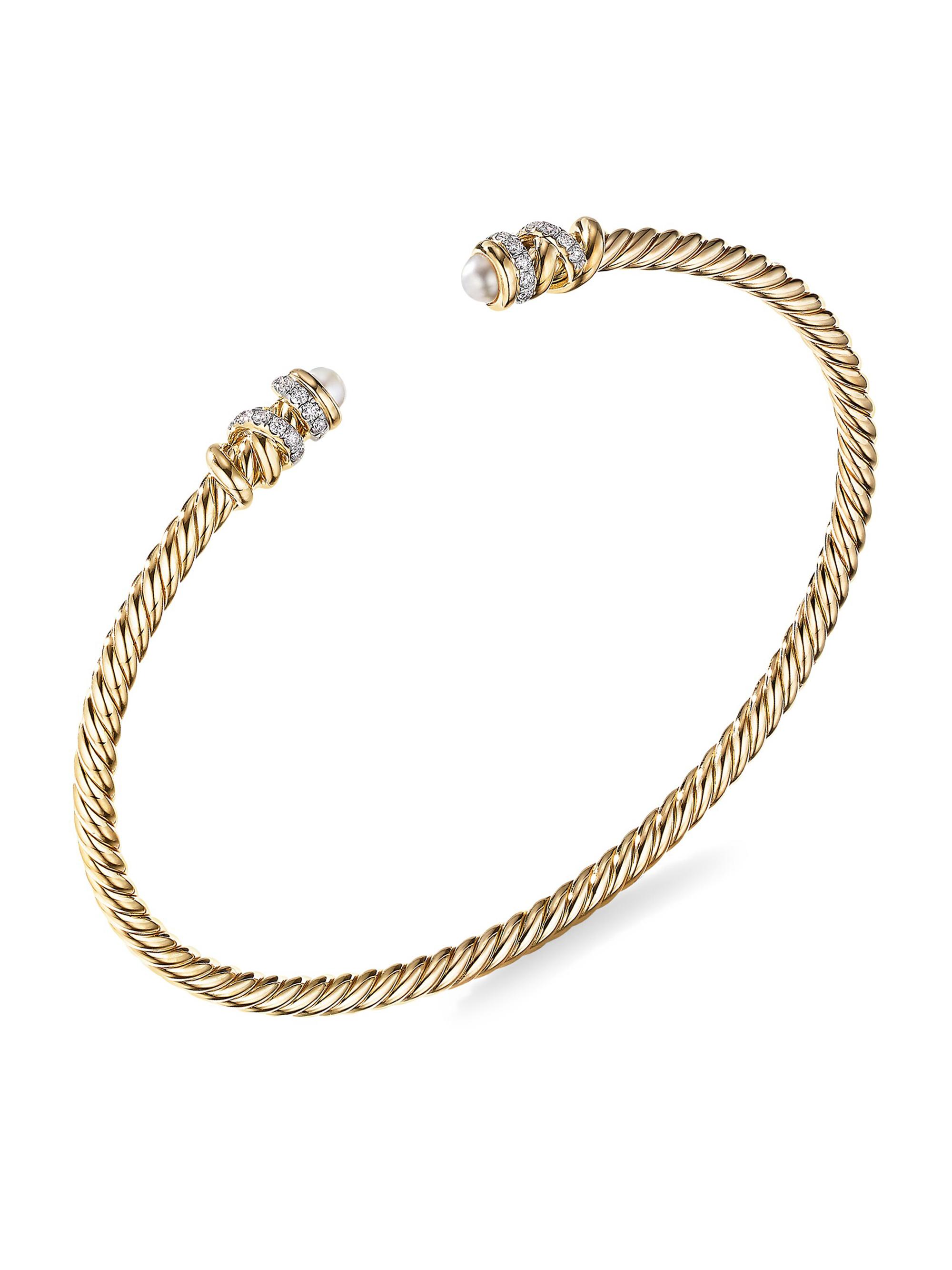 David Yurman Women's Petite Helena Cablespira Bracelet in 18K Yellow Gold - Gold