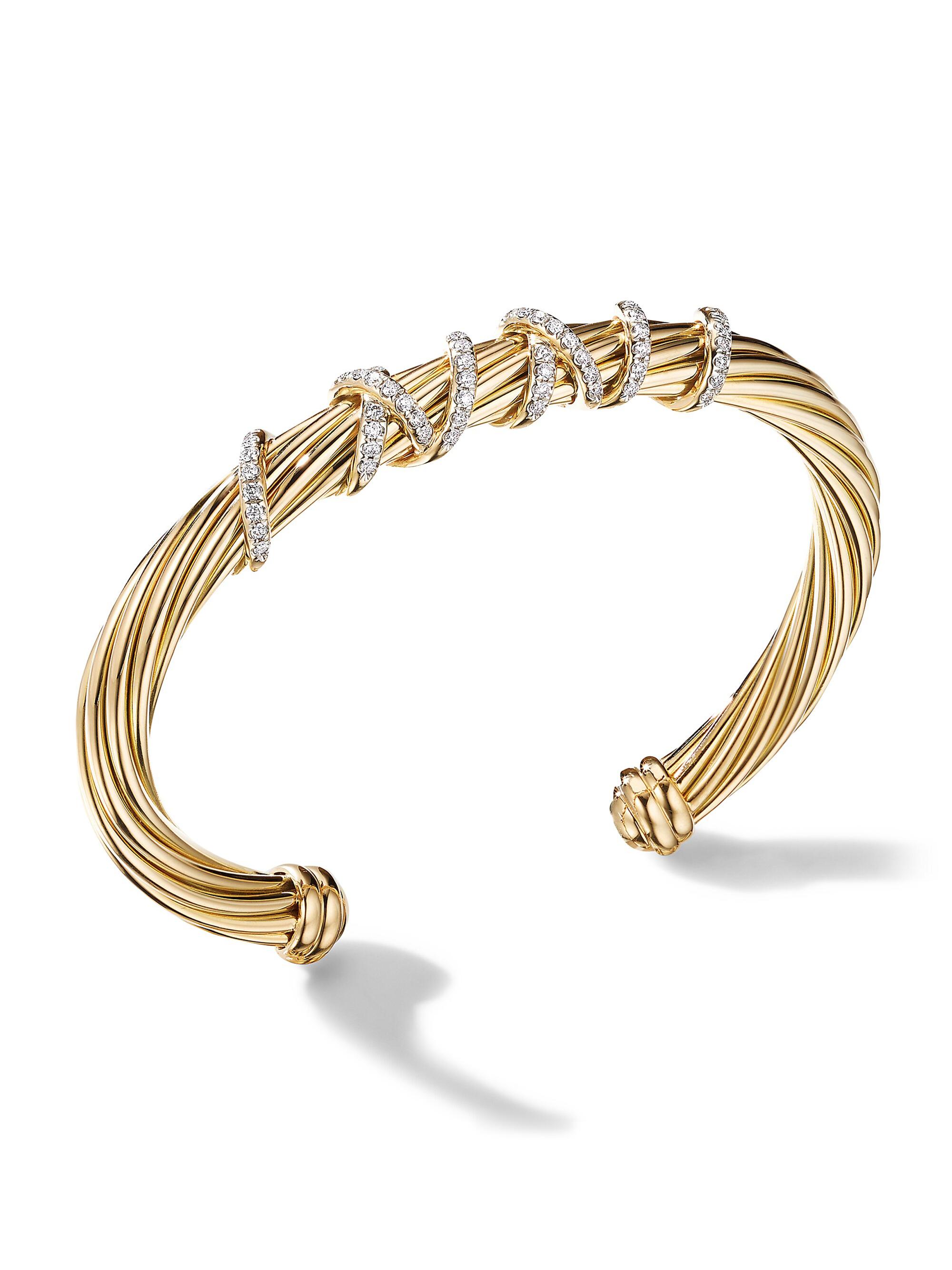 David Yurman Women's Helena Center Station Bracelet in 18K Yellow Gold - Diamond