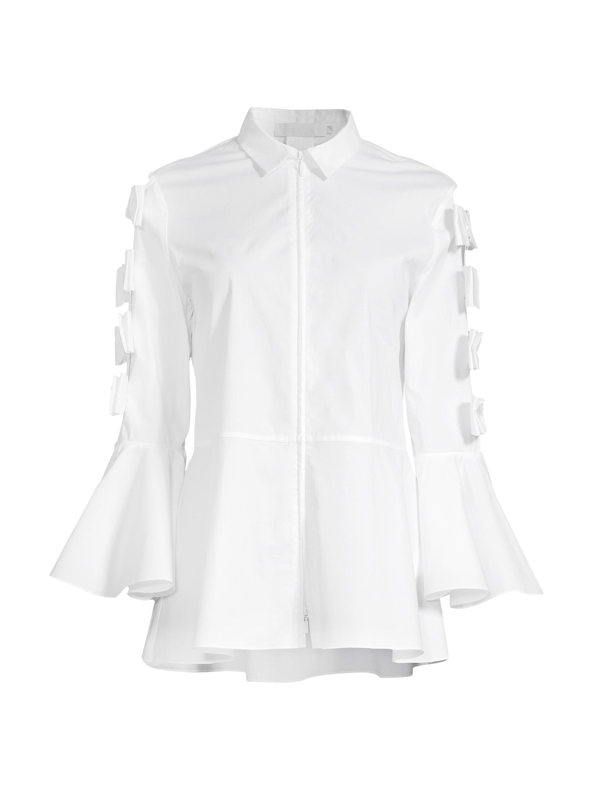 Anne Fontaine Women's Peintre Poplin Bow Blouse - White