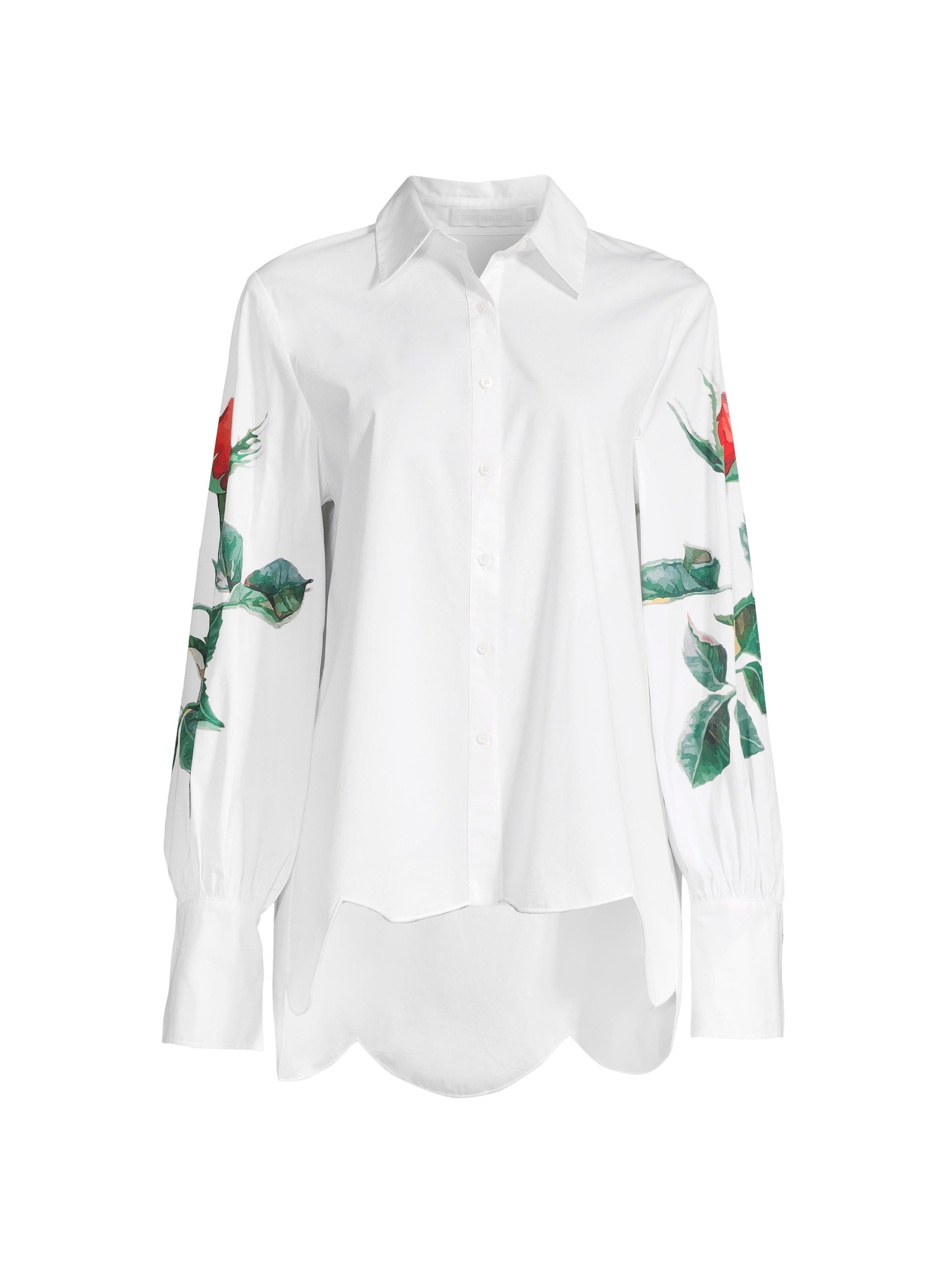Anne Fontaine Women's Flowers Poplin Shirt - White