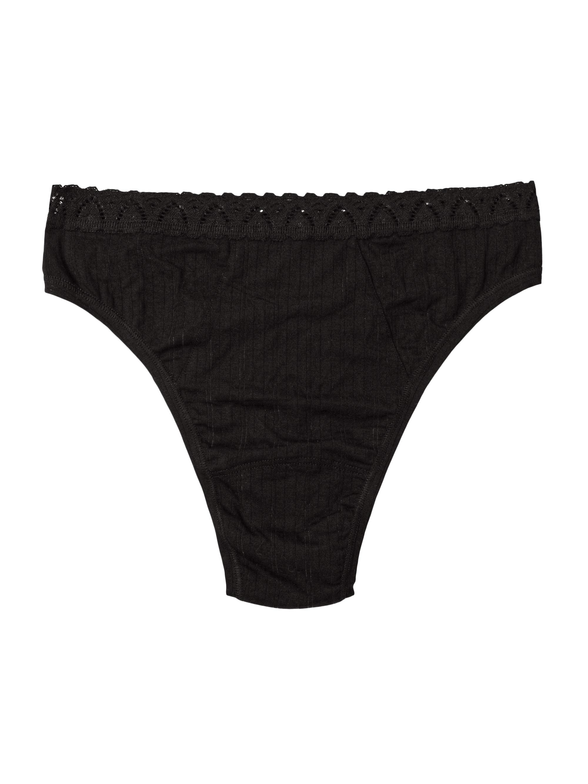 Hanky Panky Women's MicroStripe High-Waist Thong - Black