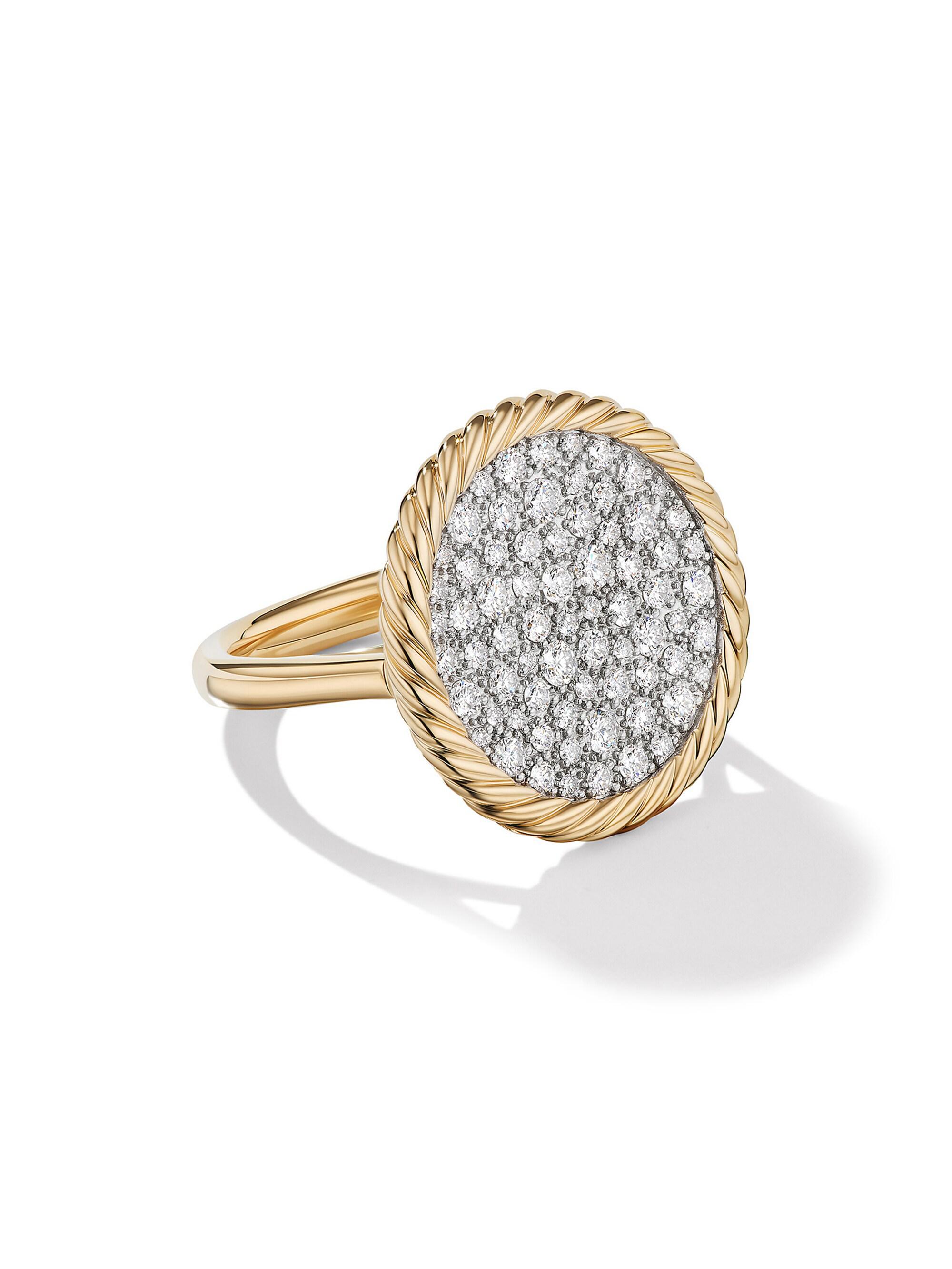 David Yurman Women's DY Elements Ring In 18K Yellow Gold With Pavé Diamonds - Gold