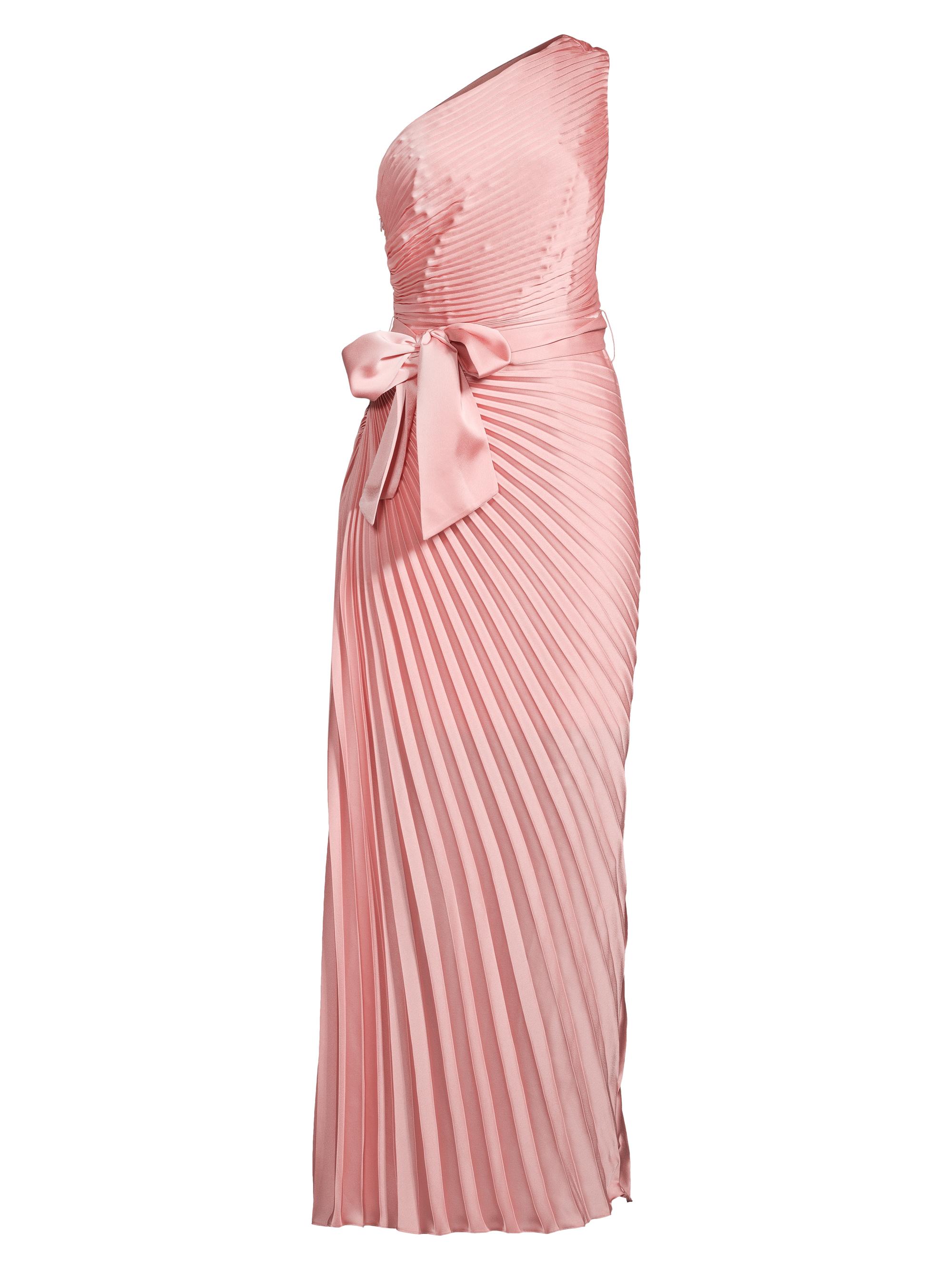 milly estelle satin dress Milly Estelle Satin Plated Midi Dress, 2