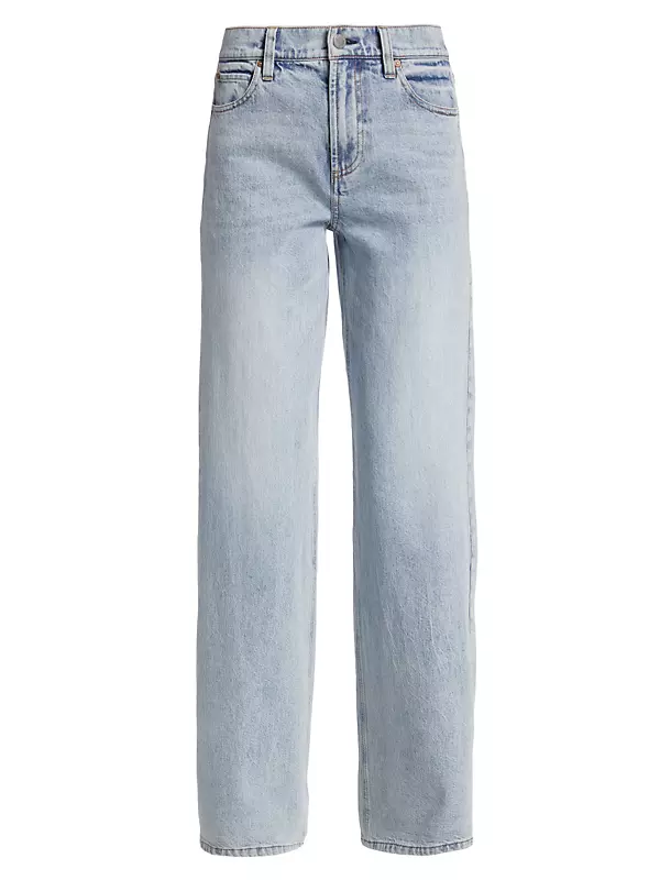 Alice + Olivia Trish Mid Rise Baggy Jean Jeans - Blue - Straight Jeans