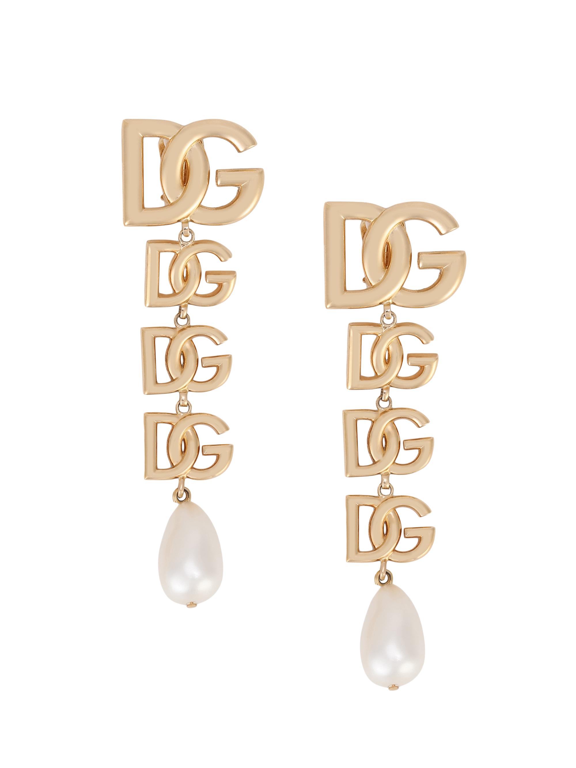 Dolce & Gabbana Women's Goldtone & Imitation Pearl Monogram Clip-On Drop Earrings - Gold