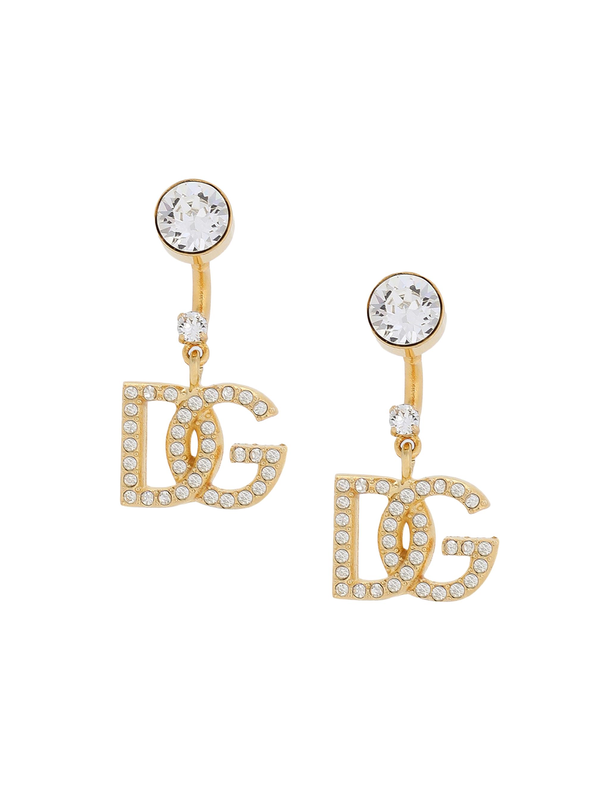 Dolce & Gabbana Women's Goldtone & Glass Crystal Monogram Drop Earrings - Gold