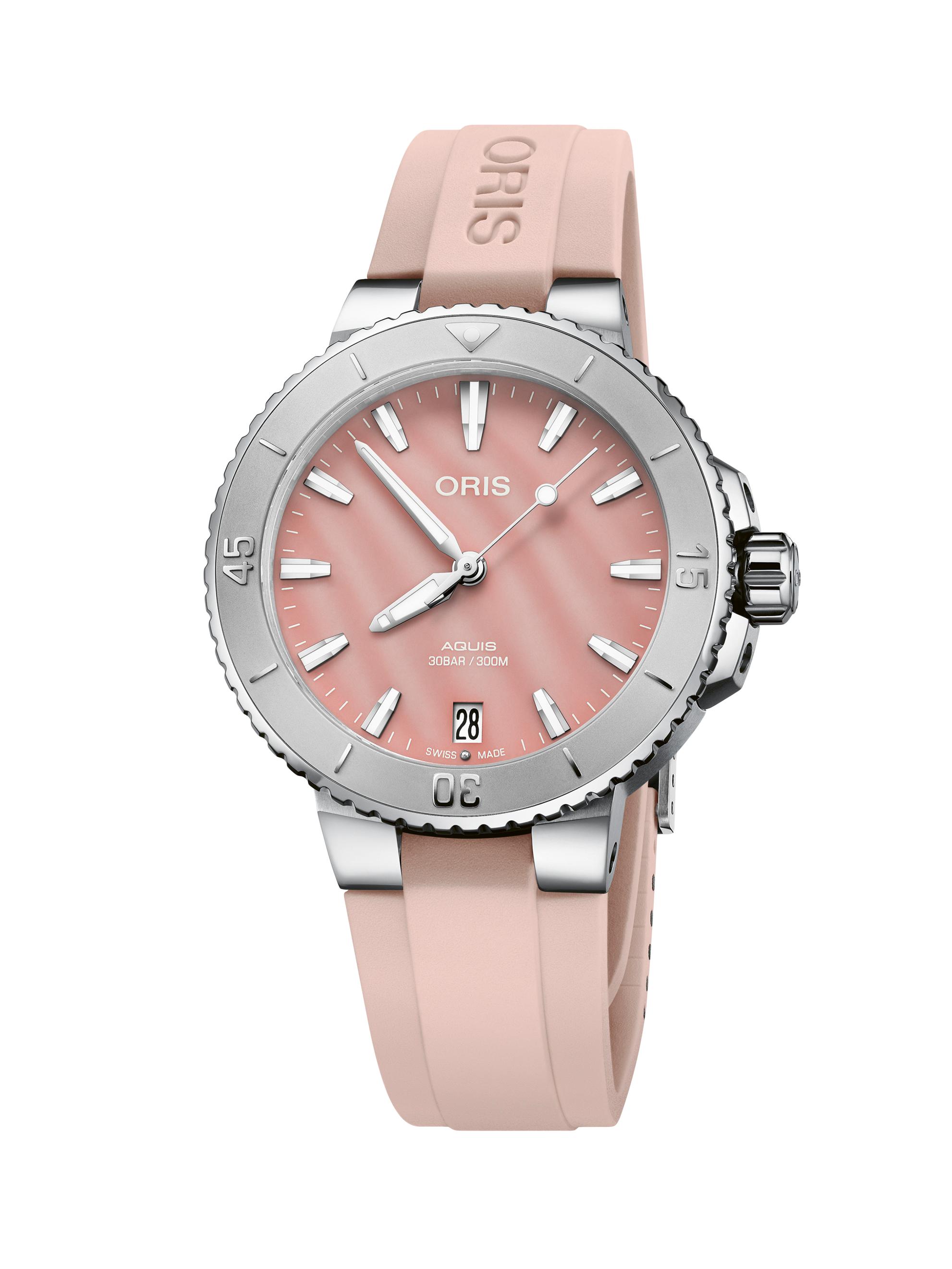Oris Women's Aquis Date Stainless Steel Diver's Watch/36.5MM - Pink