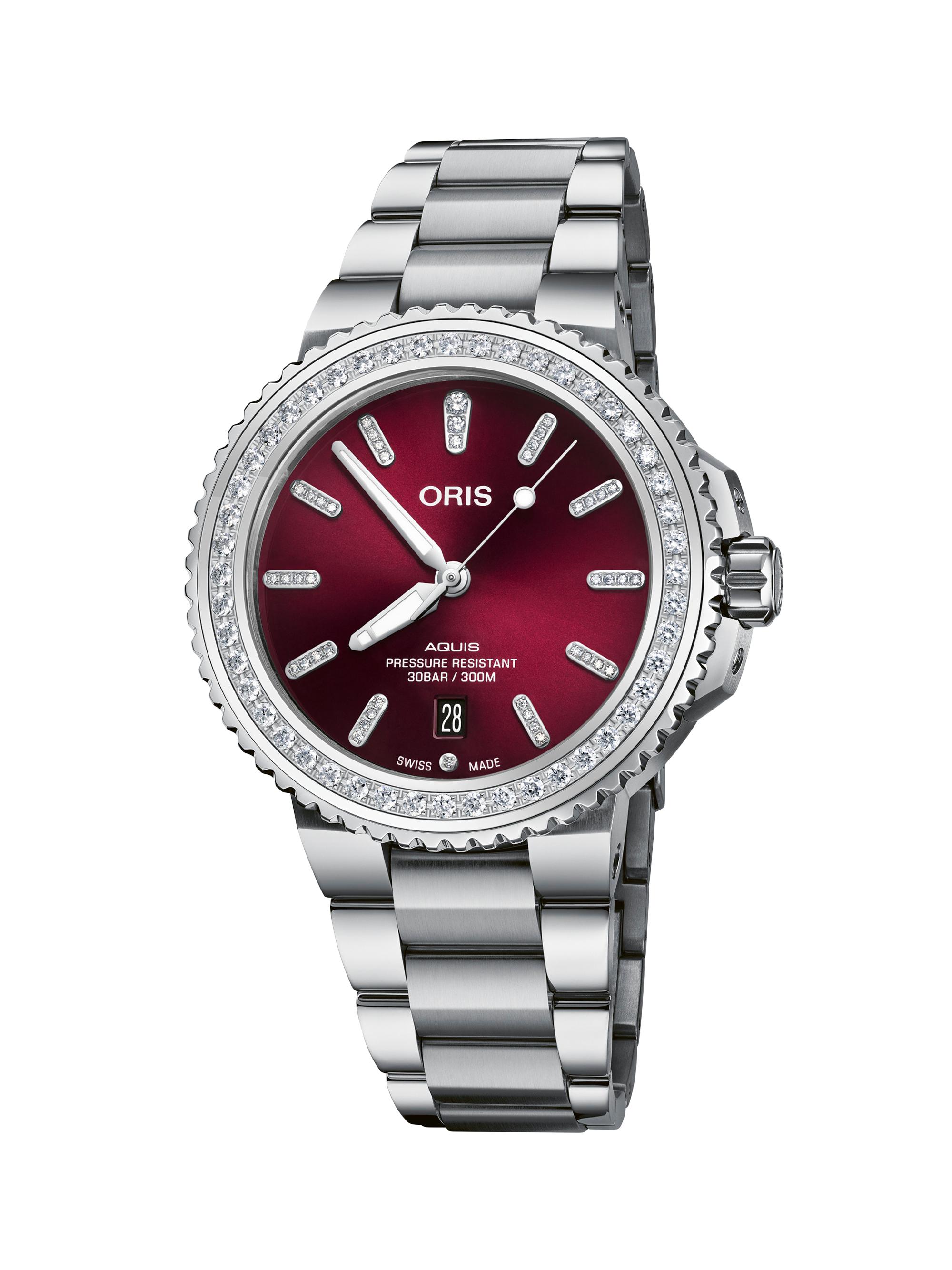 Oris Women's Aquis Date Stainless Steel & 1.2 TCW Lab-Grown Diamond Bracelet Watch/41.5MM - Steel