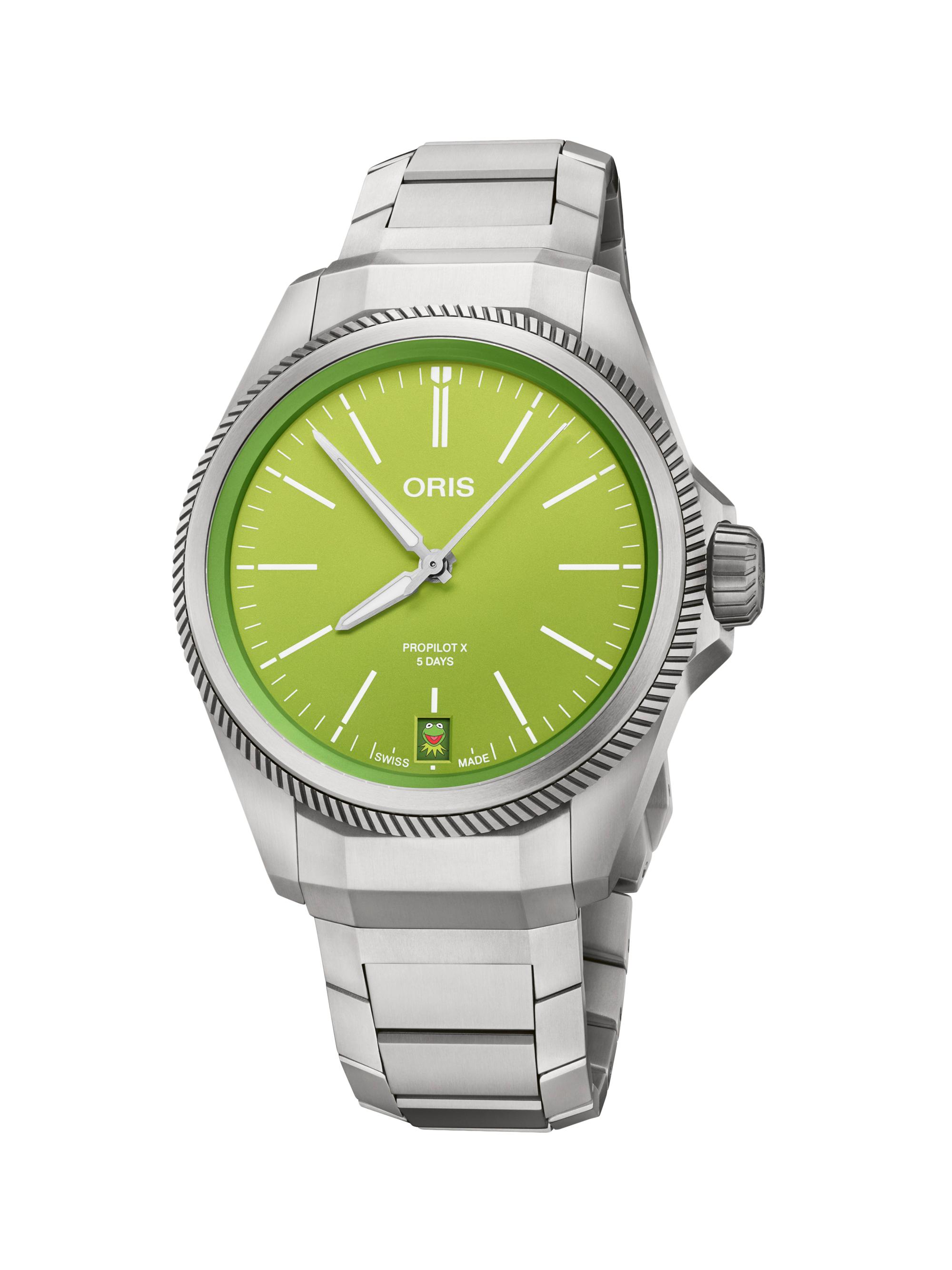 Oris Men's Propilot X Kermit Edition Titanium Bracelet Watch/39MM - Steel