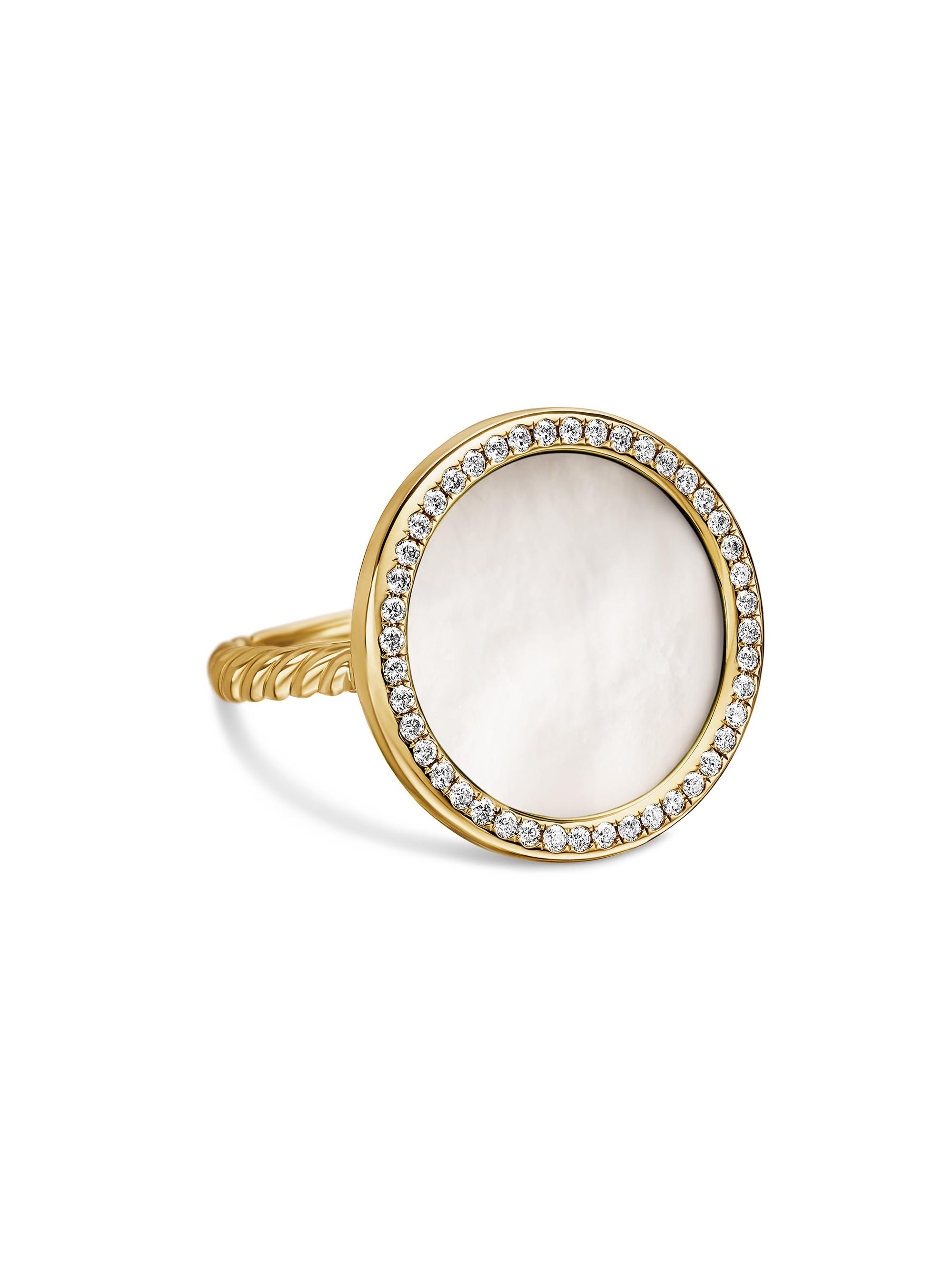 David Yurman Women's DY Elements Ring in 18K Yellow Gold - Mother Of Pearl