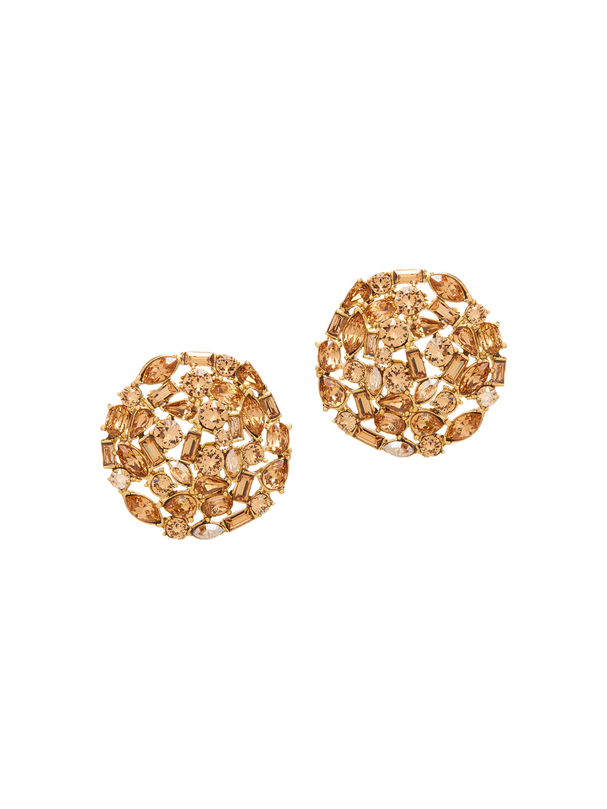 Oscar de la Renta Women's Goldtone & Glass Crystal Cluster Earrings - Golden