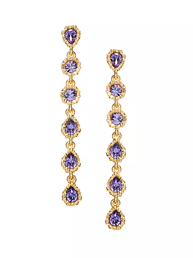 Lintzer Goldtone & Glass Crystal Drop Earrings
