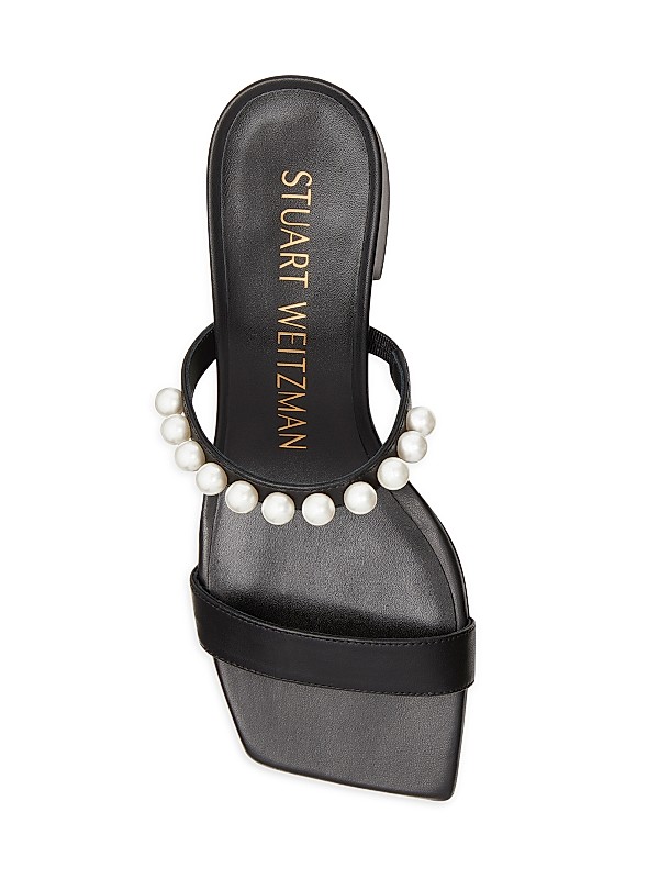 Shop Stuart Weitzman Goldie 60MM Imitation Pearl-Embellished Shop Stuart Weitzman Goldie 60MM Imitation Pearl-Embellished