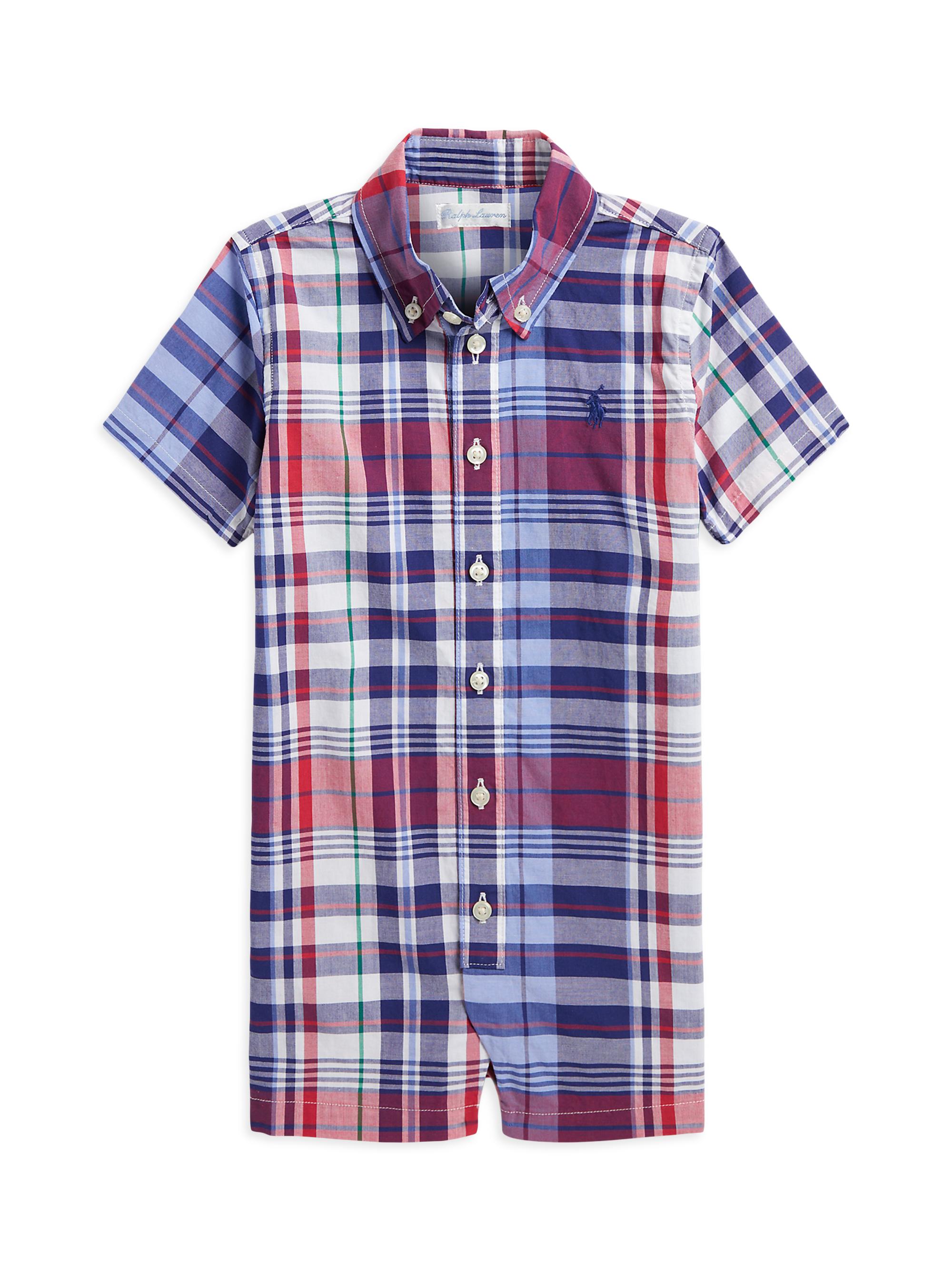 Polo Ralph Lauren Baby Boy's Plaid Poplin Romper Saks Fifth