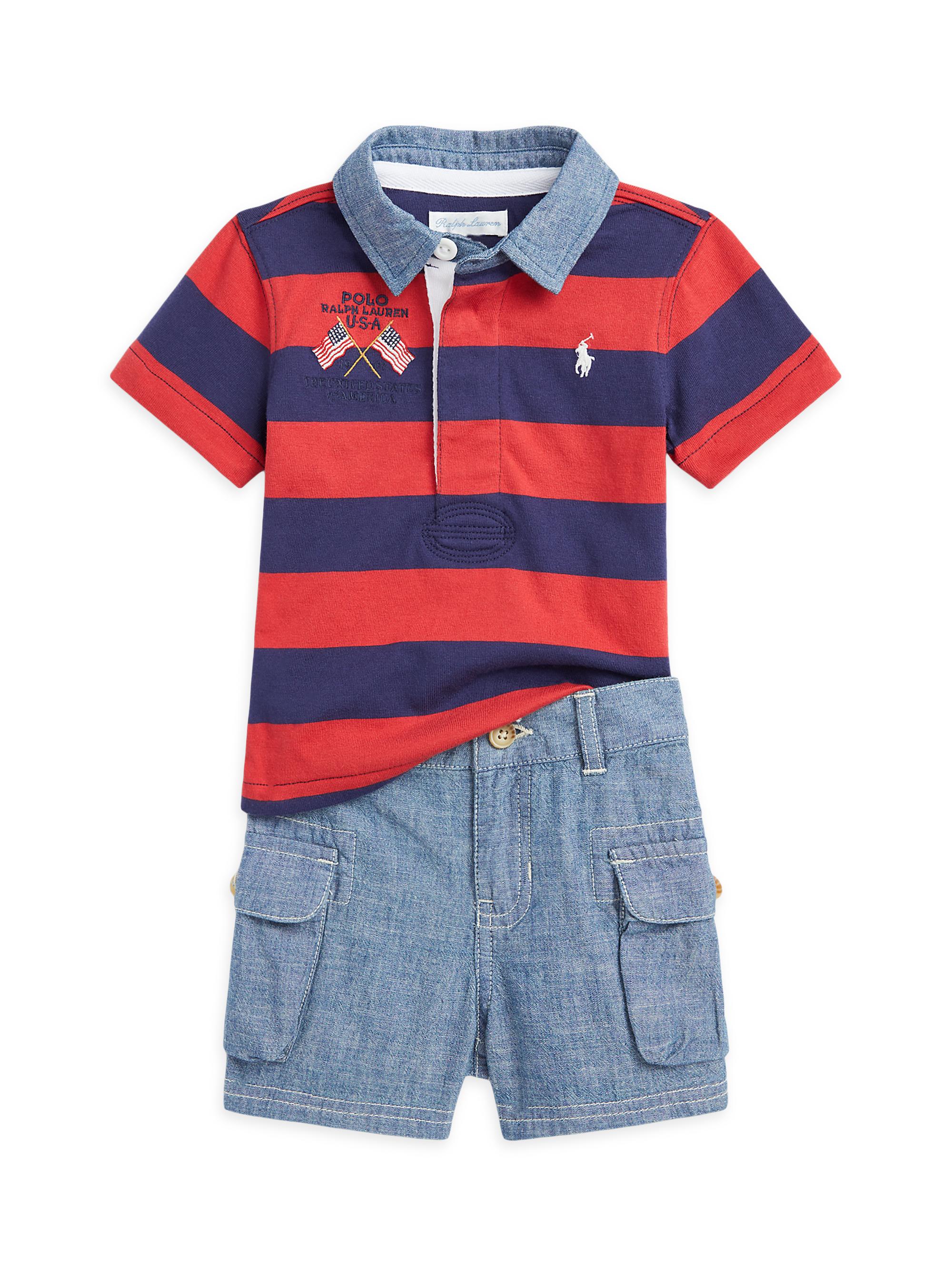 Polo Ralph Lauren Baby Boy's Rugby Polo & Chambray Cargo Shorts