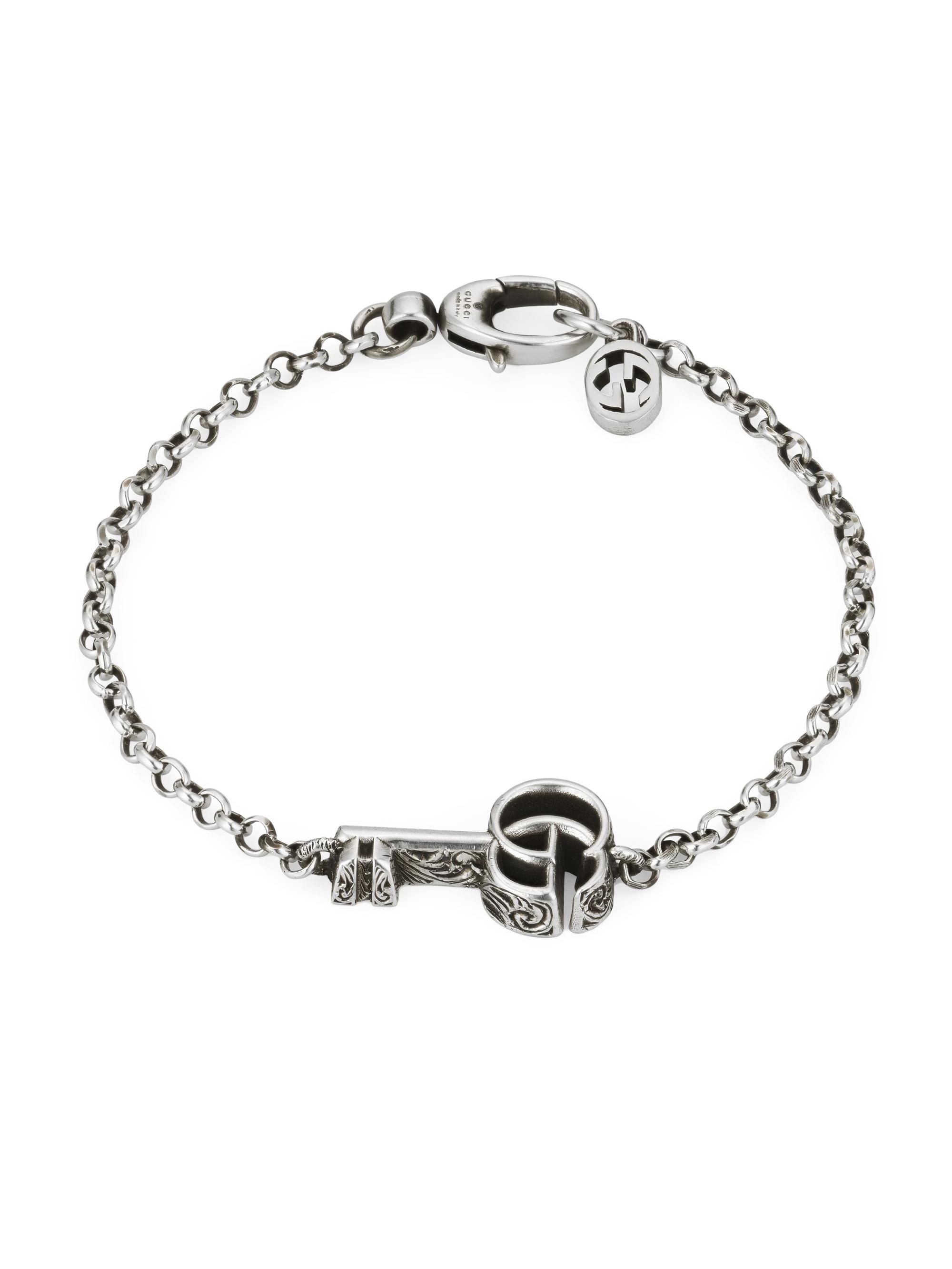 Gucci Women's GG Marmont Sterling Silver Key Charm Bracelet - Silver