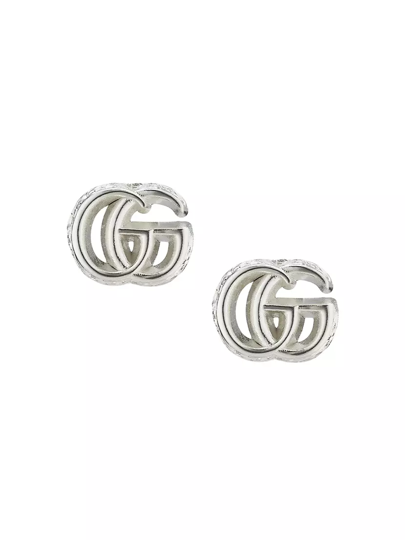 Gg Marmont Sterling Silver Stud Earrings