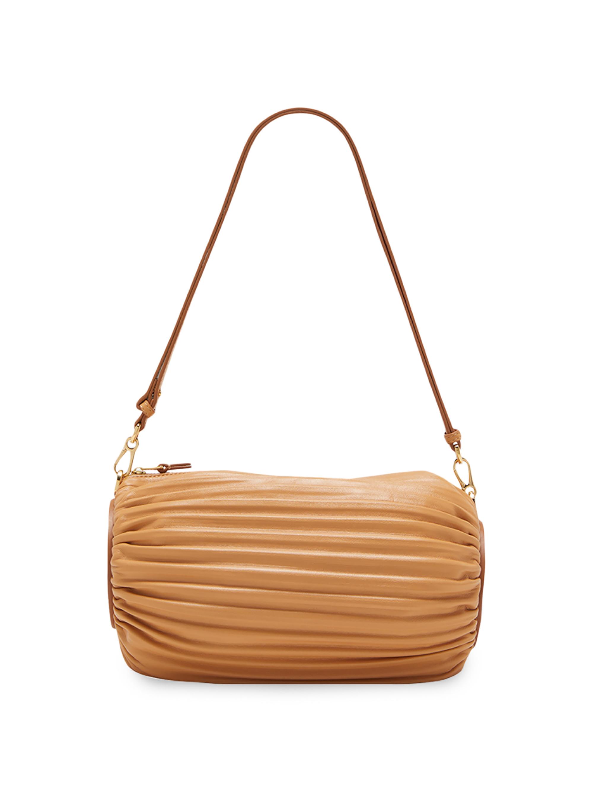 LOEWE Women's Bracelet Pleated Leather Pouch Beige