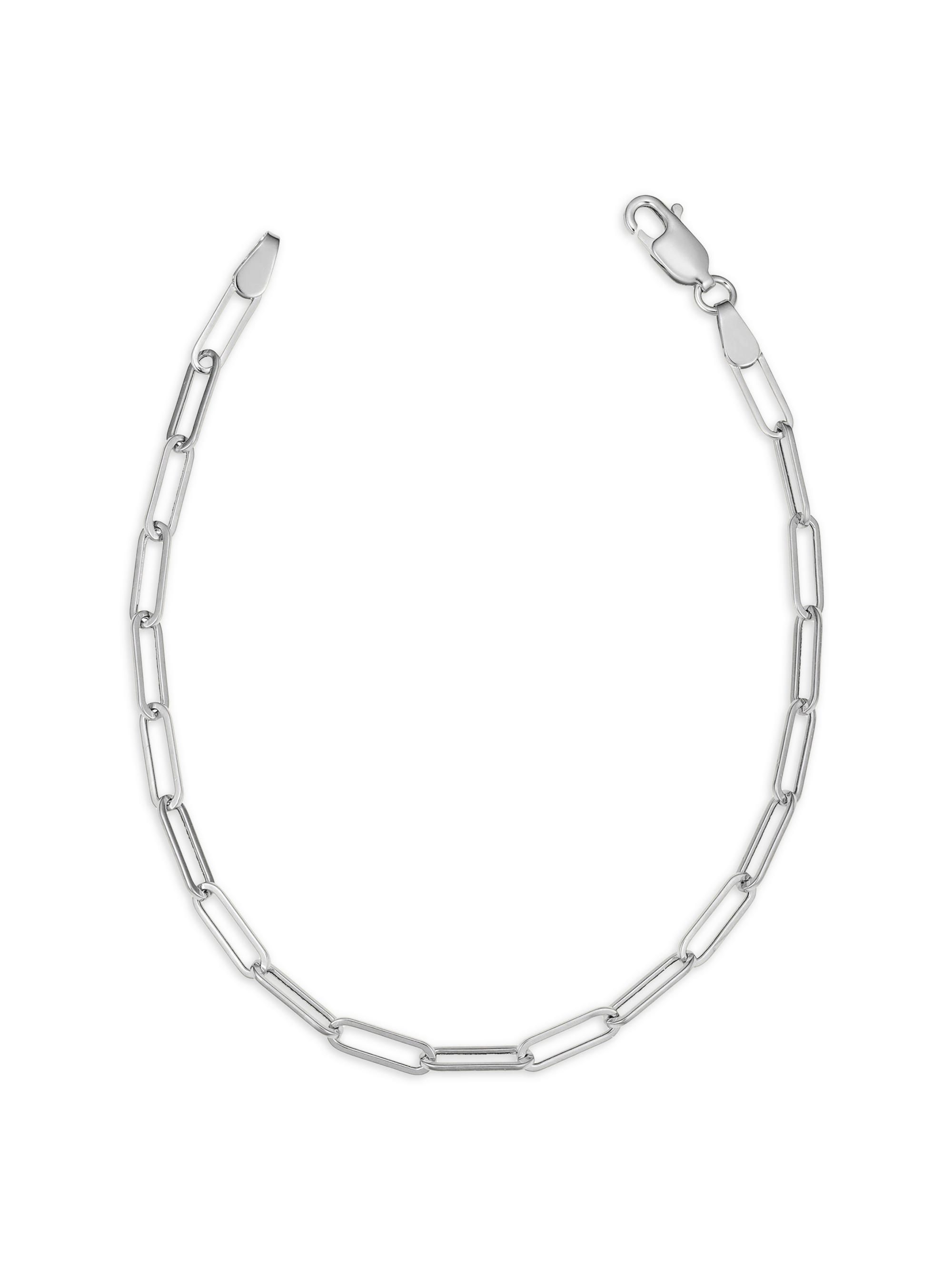 Oradina Women's 14K White Gold Venice Link Bracelet - White Gold
