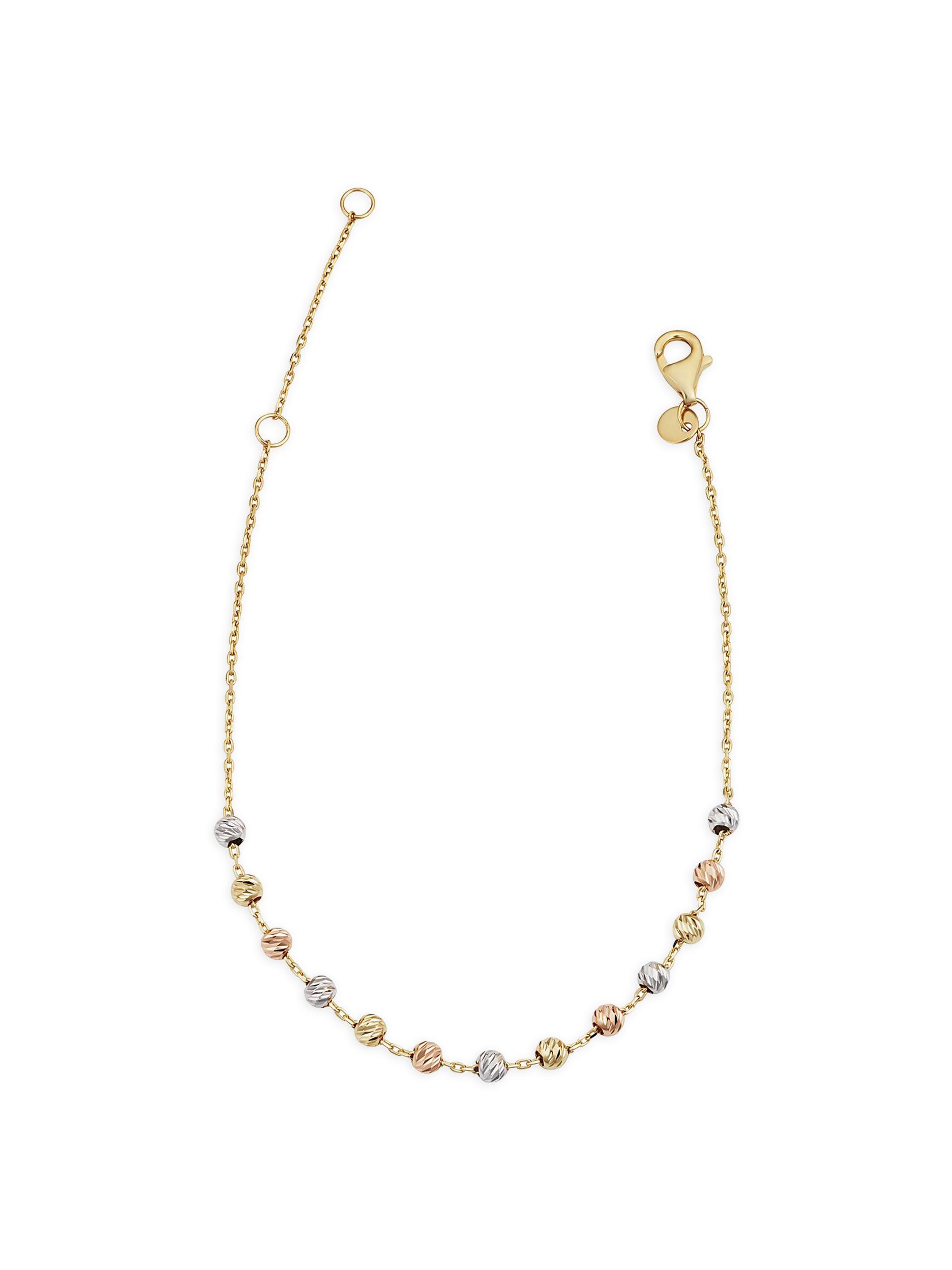 Oradina Women's 14K Yellow Gold Brilliant Ball Station Bracelet - Yellow Gold