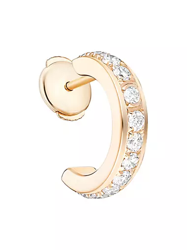 Possession 18K Rose Gold & 0.14 TCW Diamond Huggie Single Hoop Earring