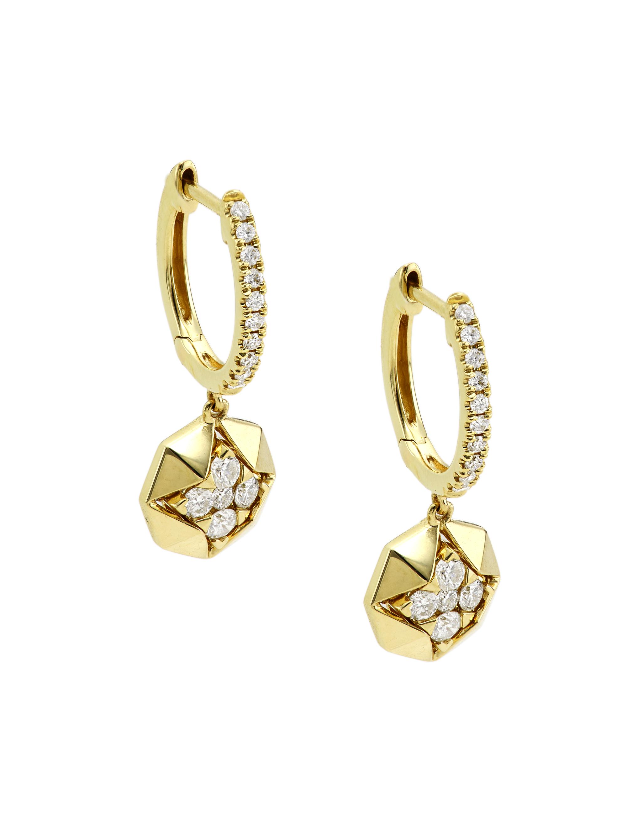 Saks Fifth Avenue Collection Women's 14K Yellow Gold & 0.44 TCW Diamond Drop Earrings - Gold