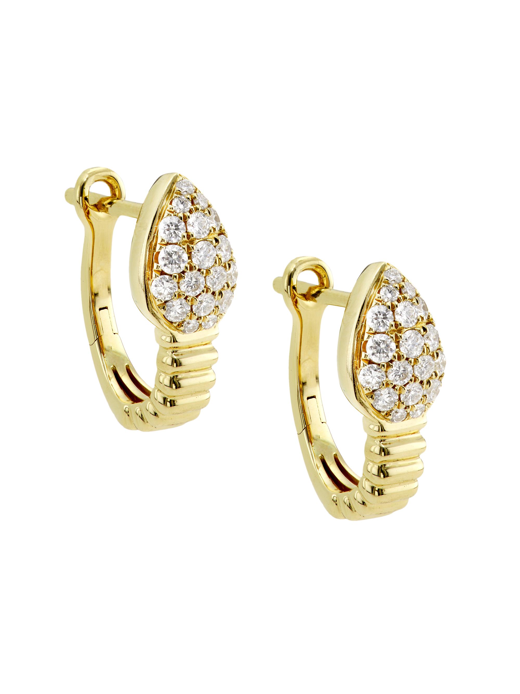 Saks Fifth Avenue Collection Women's 14K Yellow Gold & 0.52 TCW Diamond Hoop Earrings - Gold