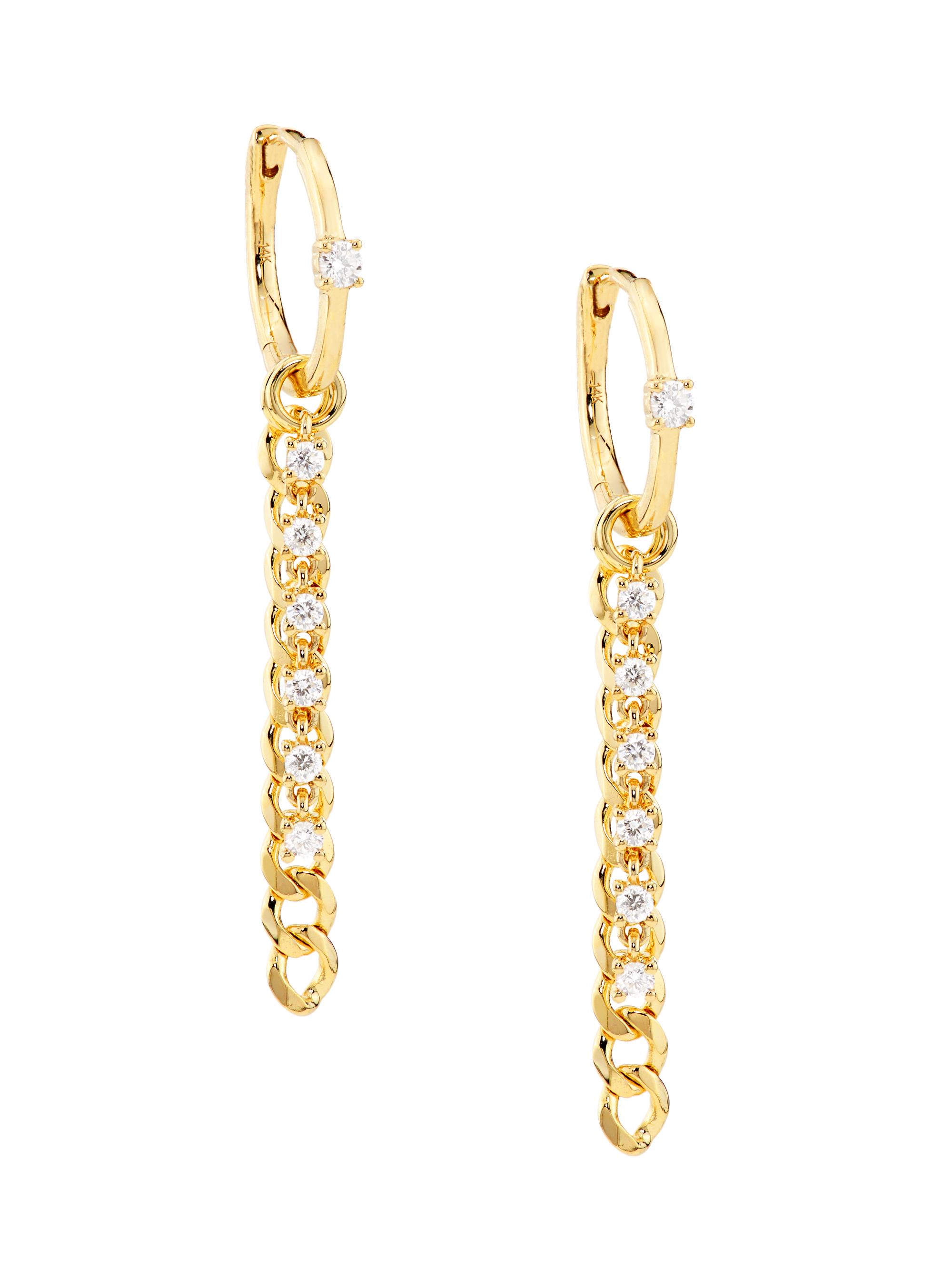 Saks Fifth Avenue Collection Women's 14K Yellow Gold & 0.35 TCW Diamond Drop Earrings - Gold