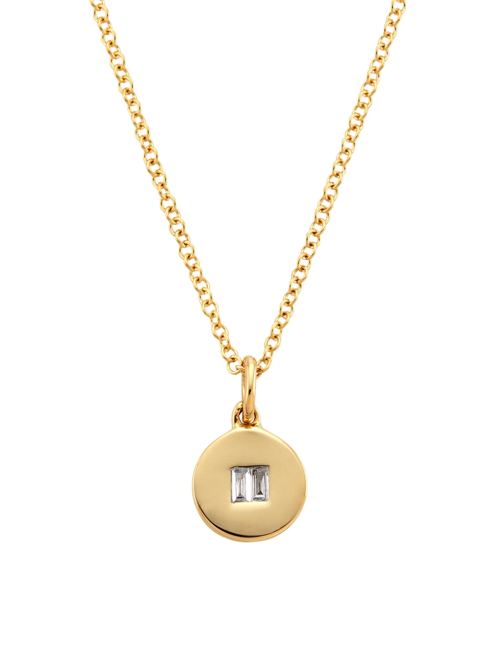 Saks Fifth Avenue Collection Women's 14K Yellow Gold & 0.04 TCW Diamond Disc Pendant Necklace - Gold