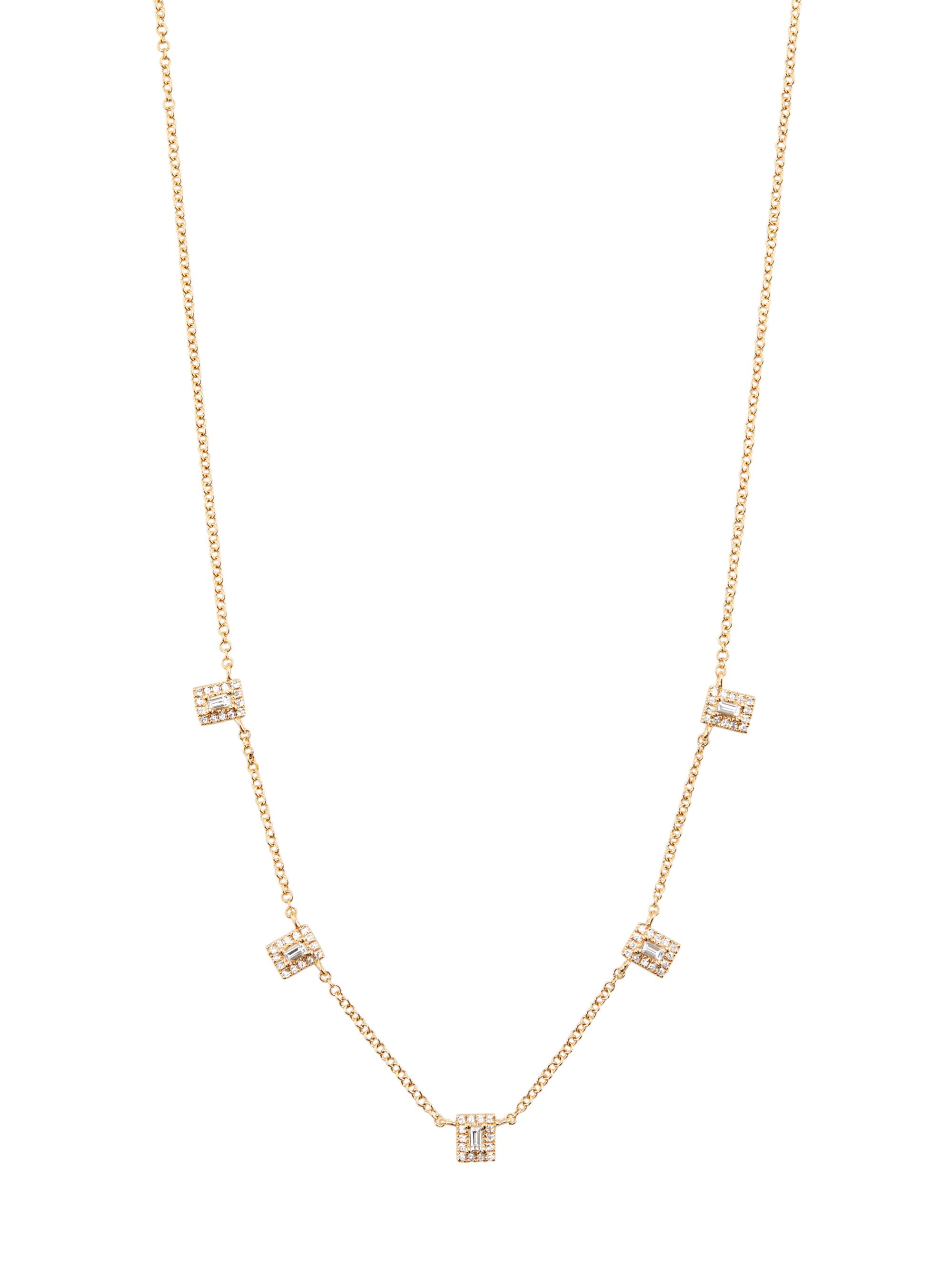 Saks Fifth Avenue Collection Women's 14K Yellow Gold & 0.28 TCW Diamond Halo Station Necklace - Gold