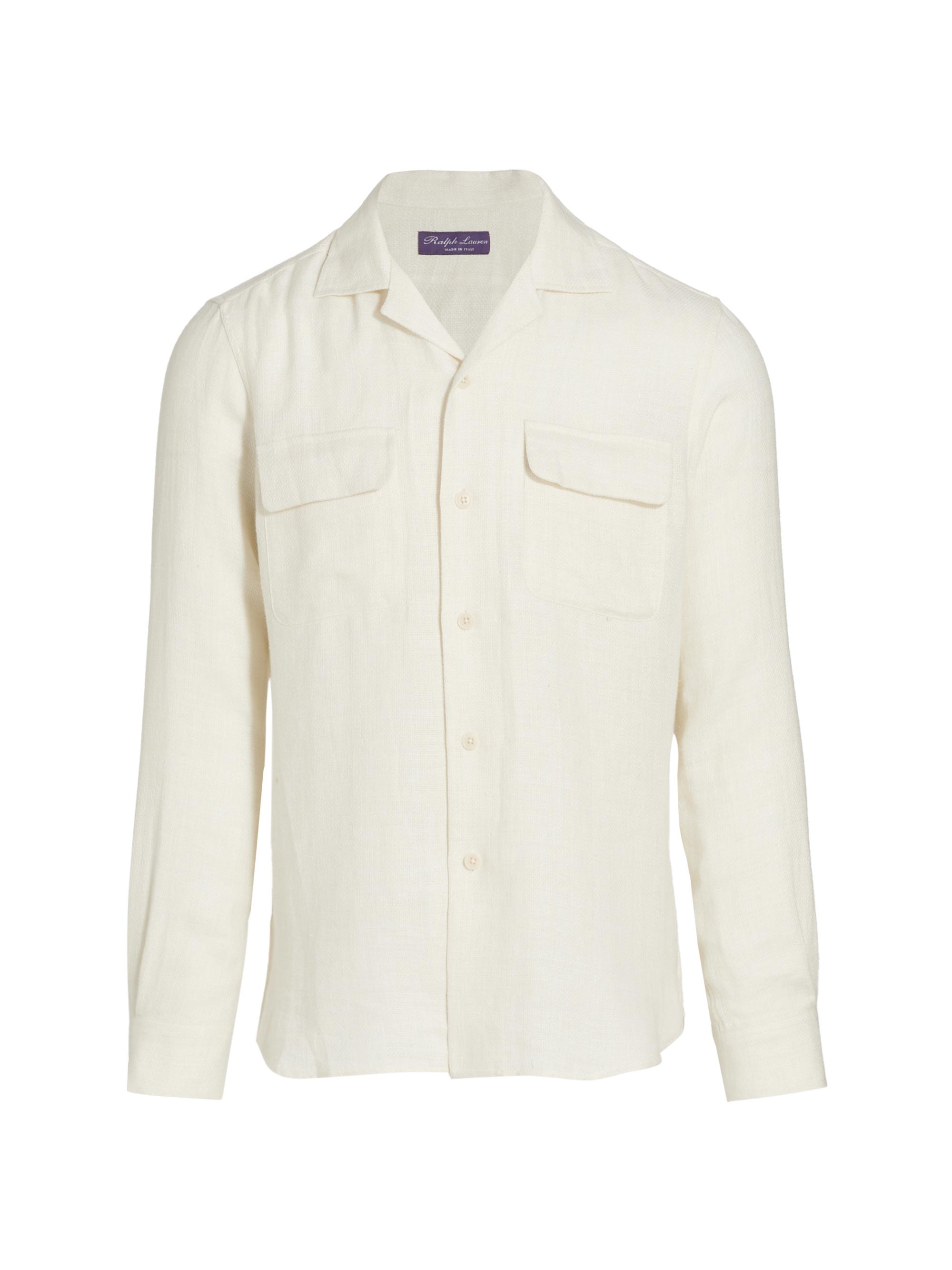 Ralph Lauren Purple Label Textured Linen Shirt | Saks Fifth Avenue