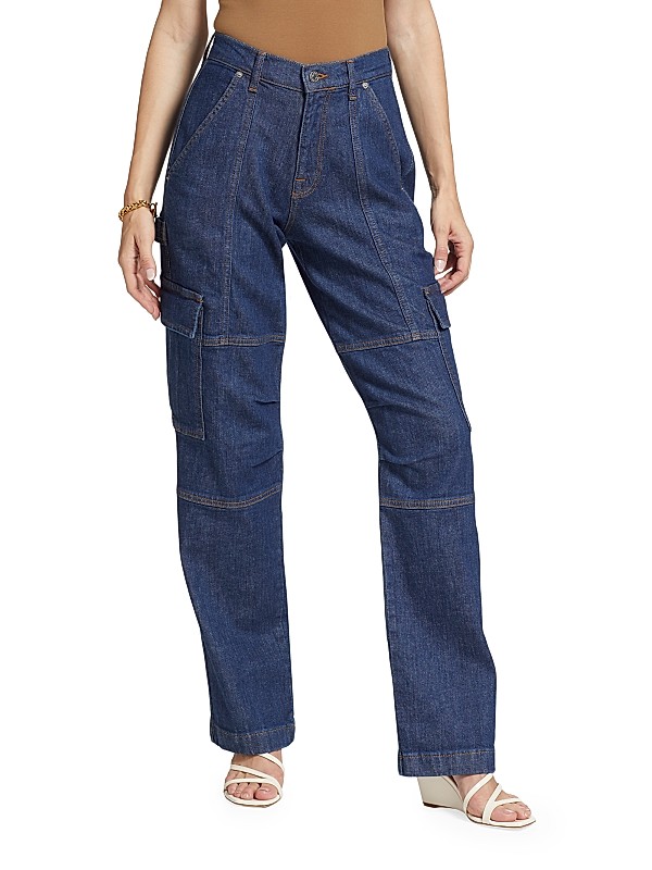 Shop SIMKHAI Axelle Denim Cargo Pants | Saks Fifth Avenue Shop SIMKHAI Axelle Denim Cargo Pants | Saks Fifth Avenue