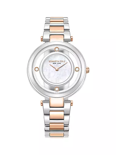 Transparency Two-Tone Stainless Steel & Crystal Bracelet Watch/34MM