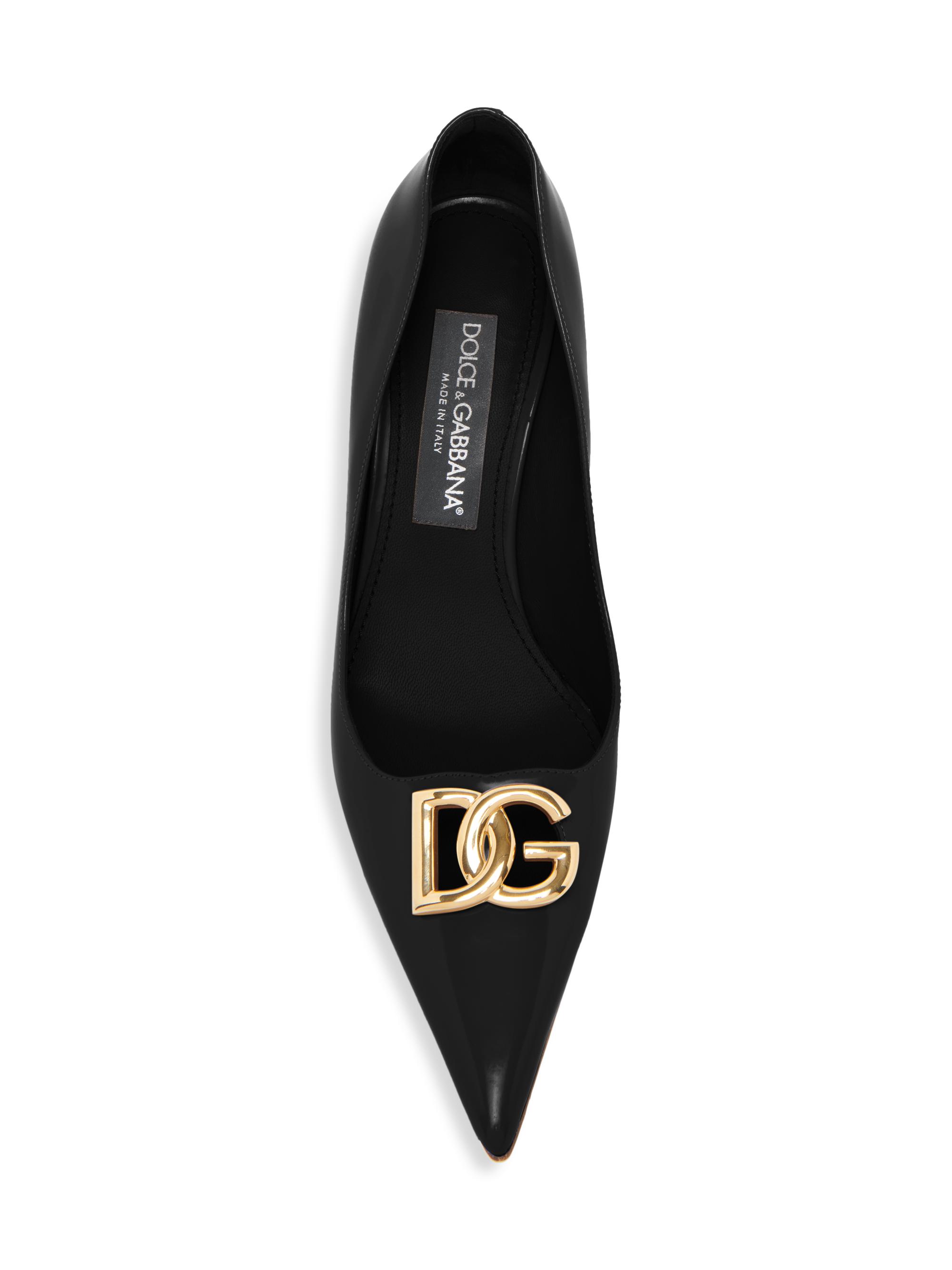 Dolce&Gabbana 65MM Logo Leather Pumps | Saks Fifth Avenue