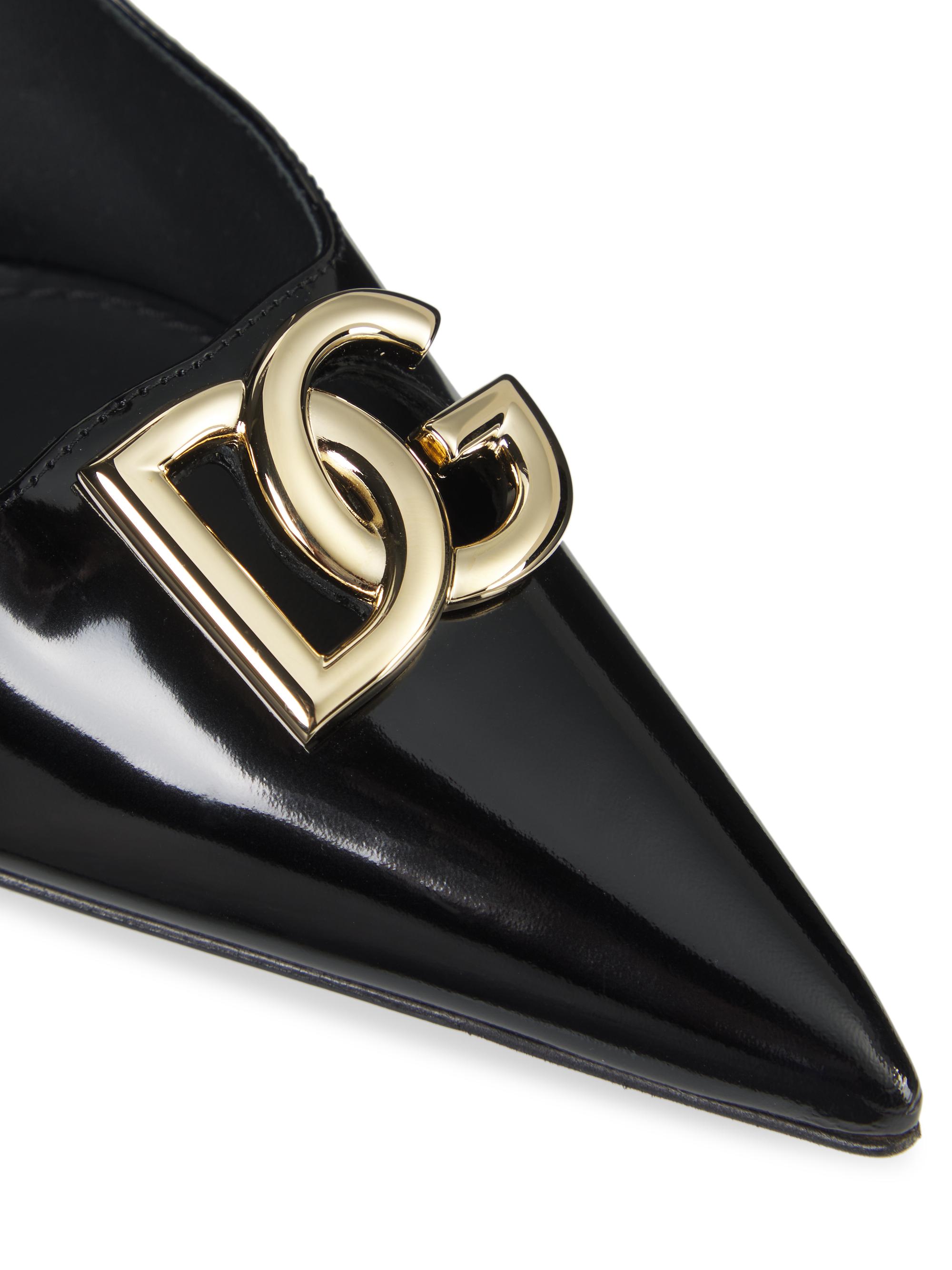 Dolce&Gabbana 90MM DG Logo Leather Pumps | Saks Fifth Avenue