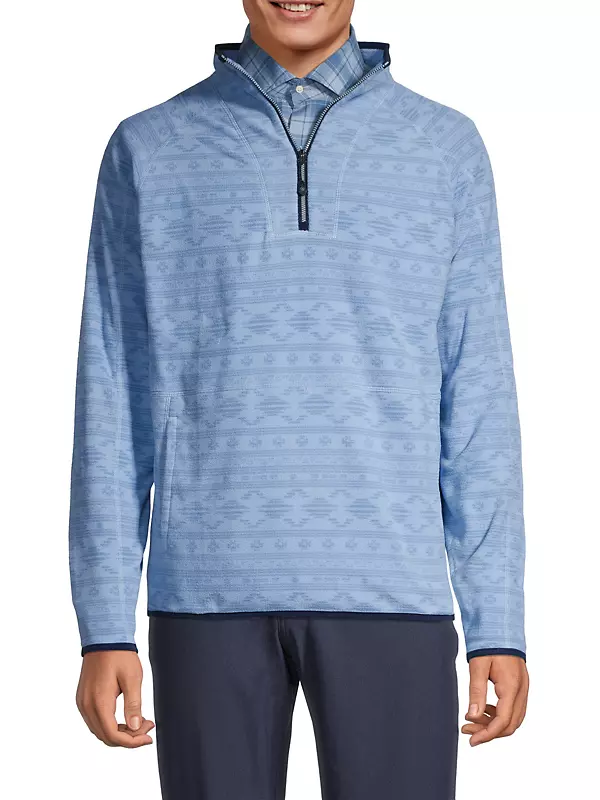 Shop Peter Millar Crown Saks Sweater | Sport Micro Avenue Fifth Flow Thermal Half-Zip Fleece