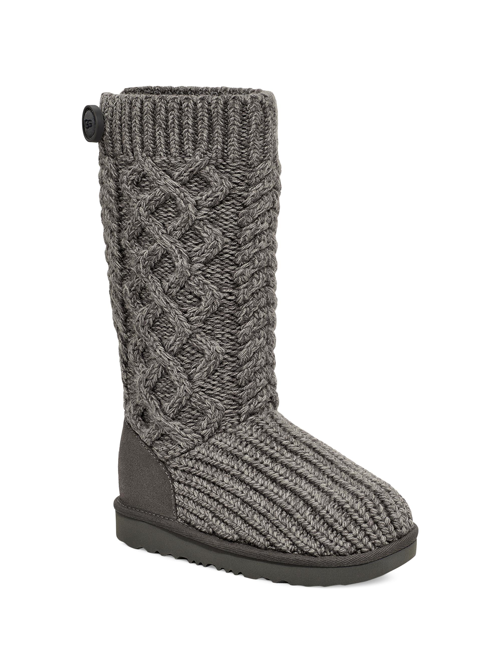 UGG Baby's, Little Girl's & Girl's Braided Knit Tall Boots - Grey 10 (Toddler)