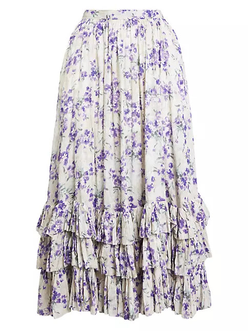 Shop Polo Ralph Lauren Floral Ruffle Maxi Skirt