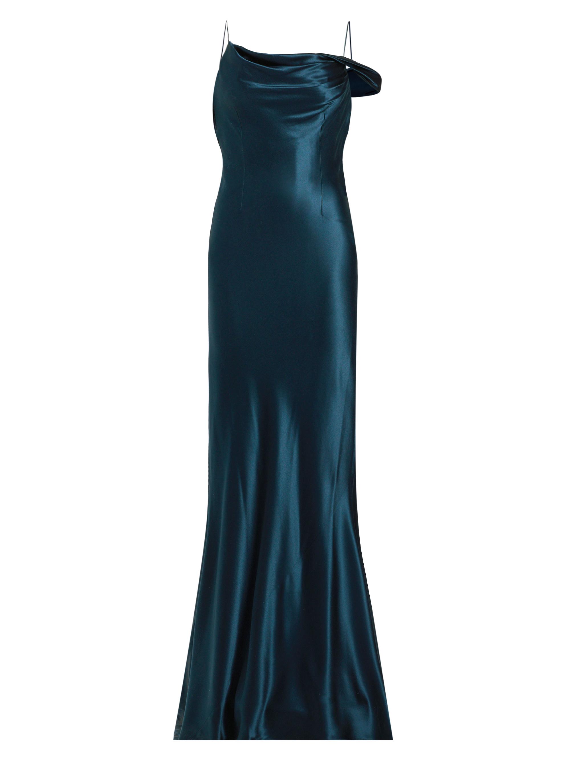 Danielle Frankel Women's Harper Crepe Satin Slip Gown - Peacock