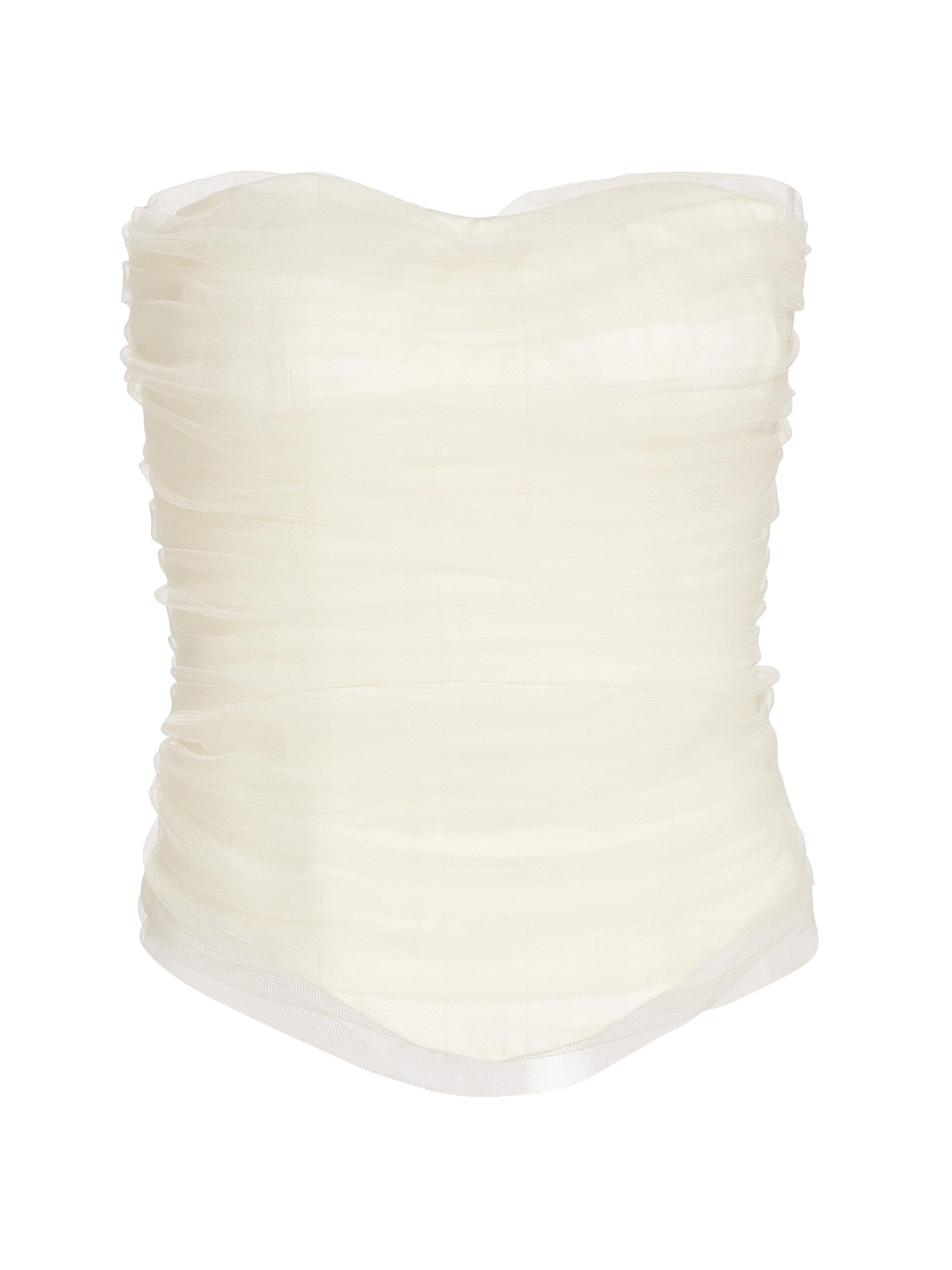 Danielle Frankel Women's Milo Strapless Tulle Bustier - Pearl