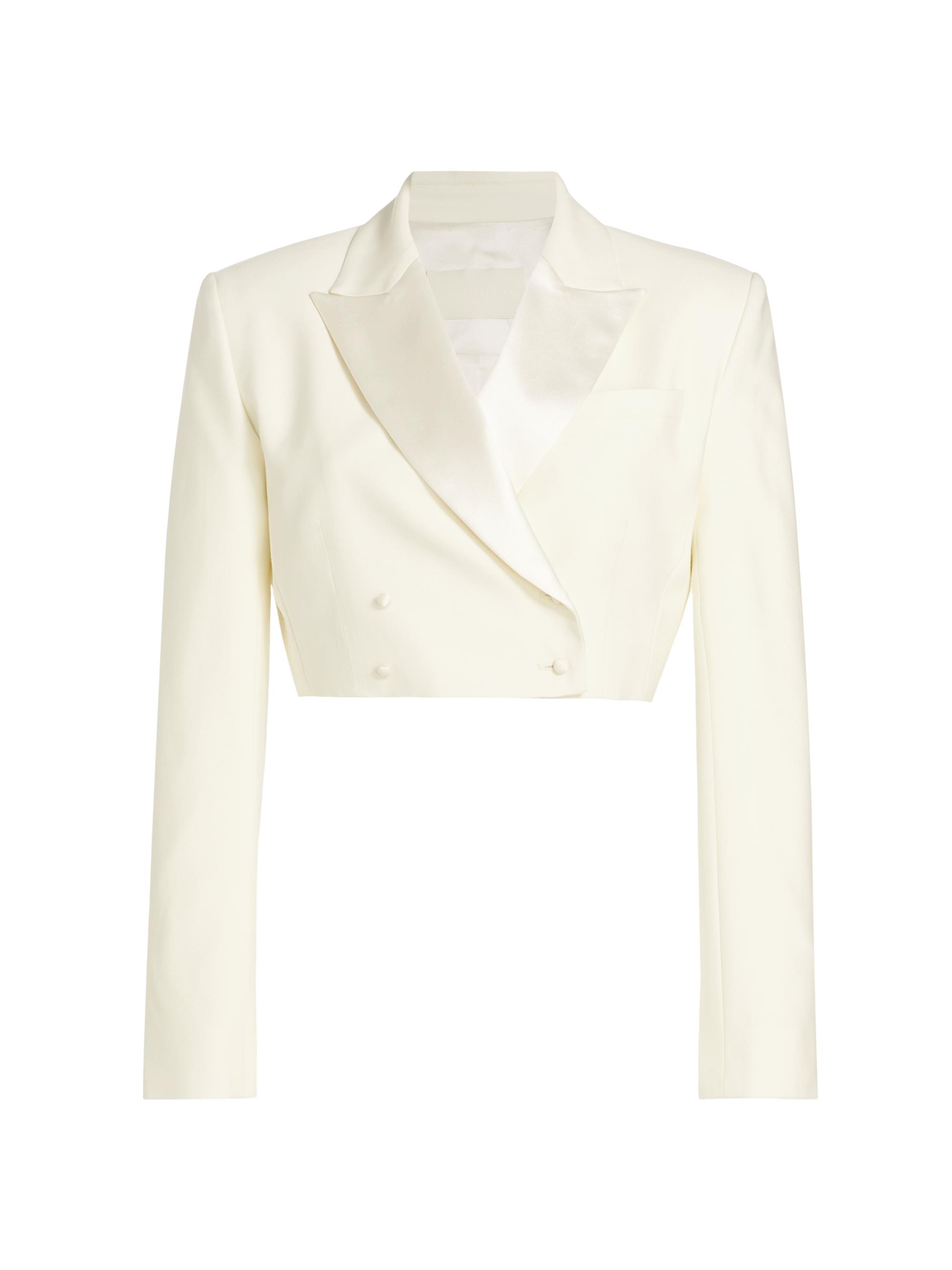 Danielle Frankel Women's Ford Crop Tuxedo Jacket - Pearl