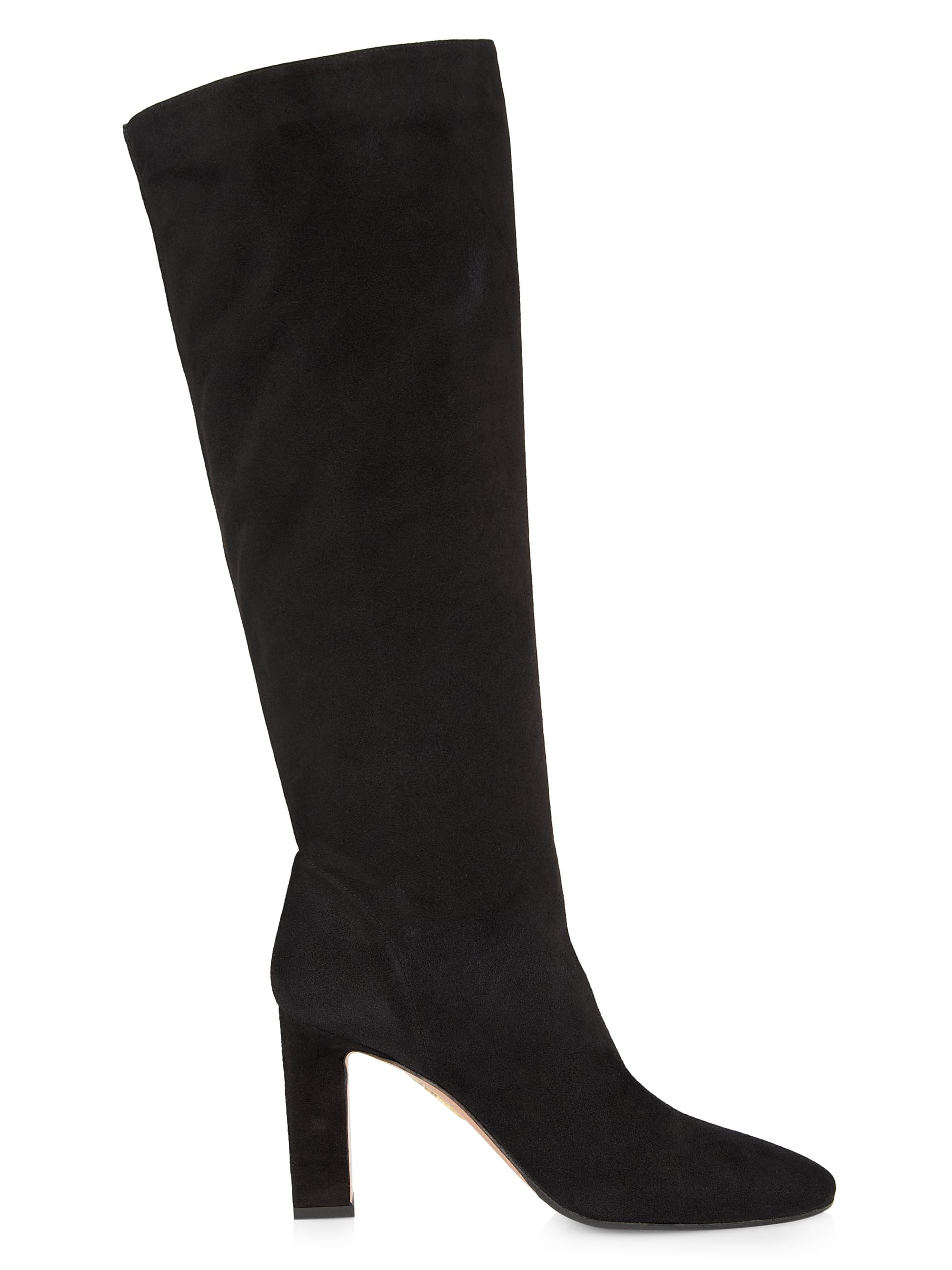 Aquazzura Women's Manzoni 85MM Suede Boots - Black