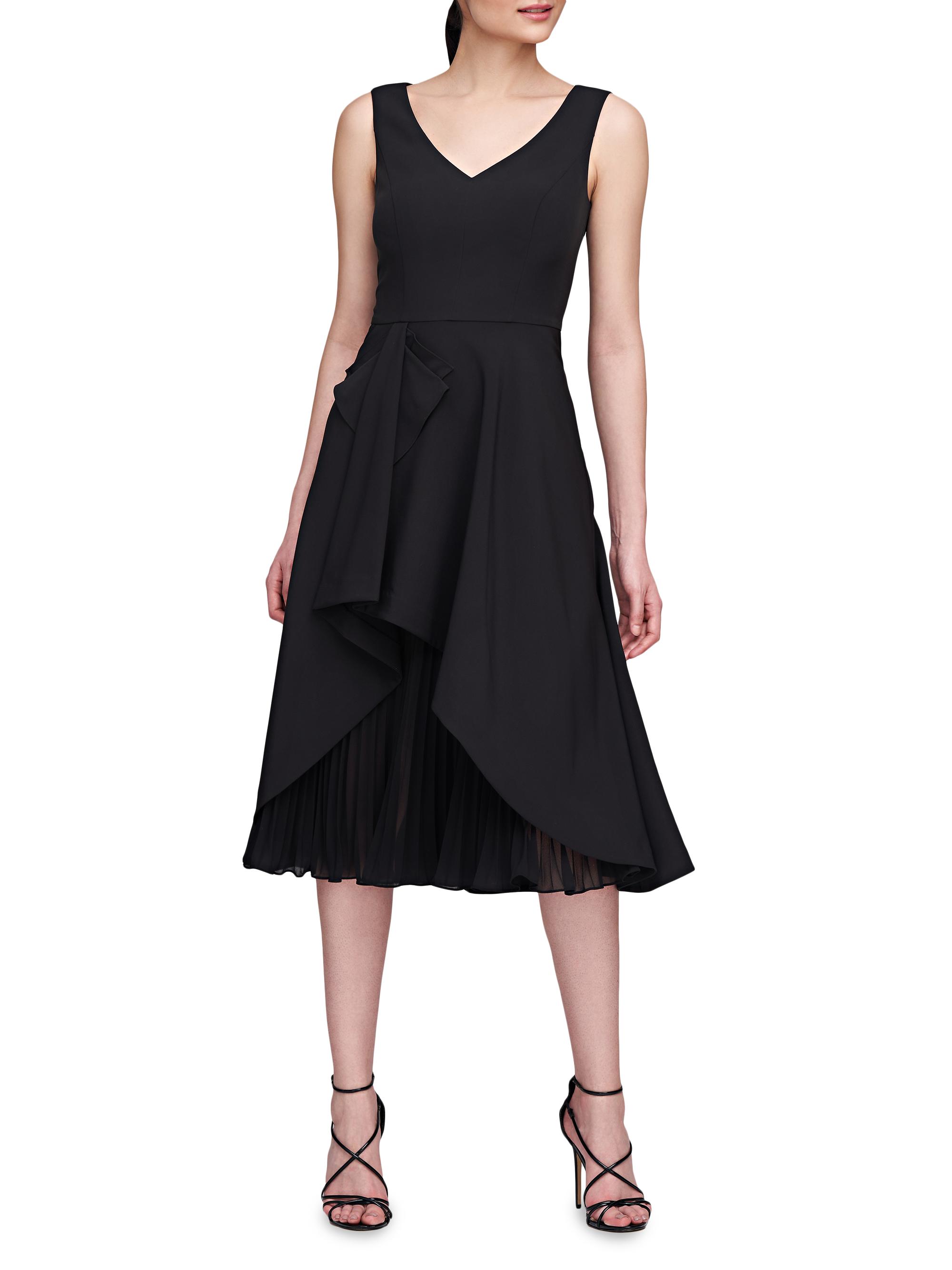 Kay Unger Women's Begonia Ruffled A-Line Midi-Dress - Dark Midnight - Size 0