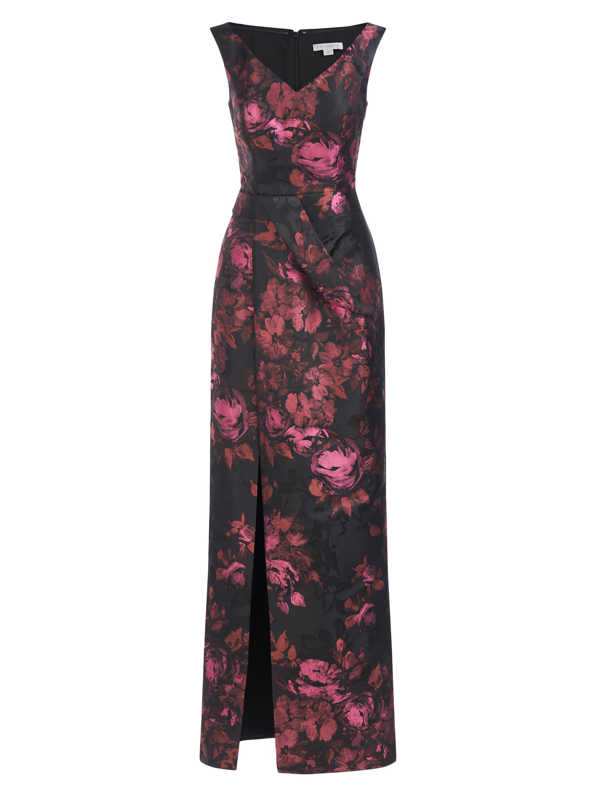 Kay Unger Women's Liana Floral Column Gown - Mauve Wood Multi