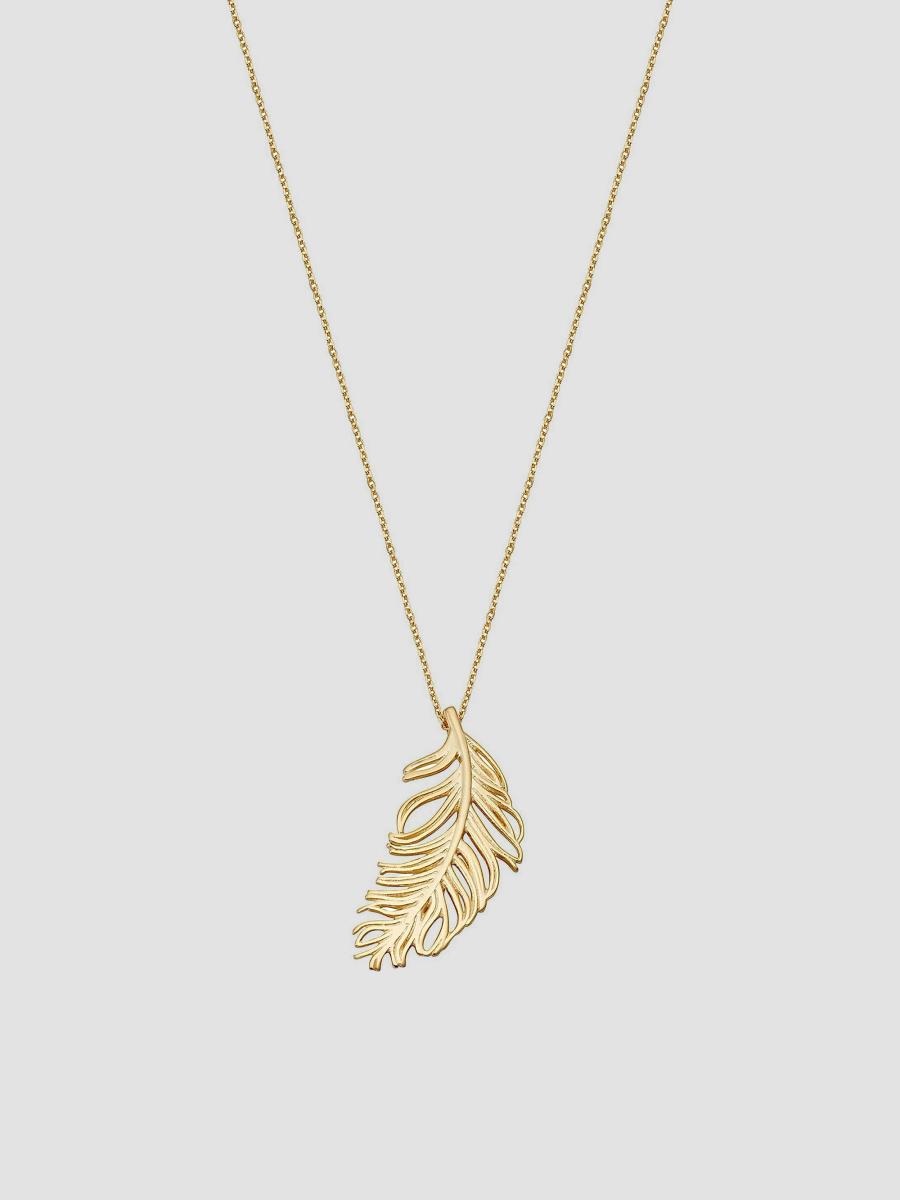 Beautiful 14k Solid Yellow Gold Feather Charm Pendant – Dainty & Delicate Jewelry Gift 5 thumbnail image