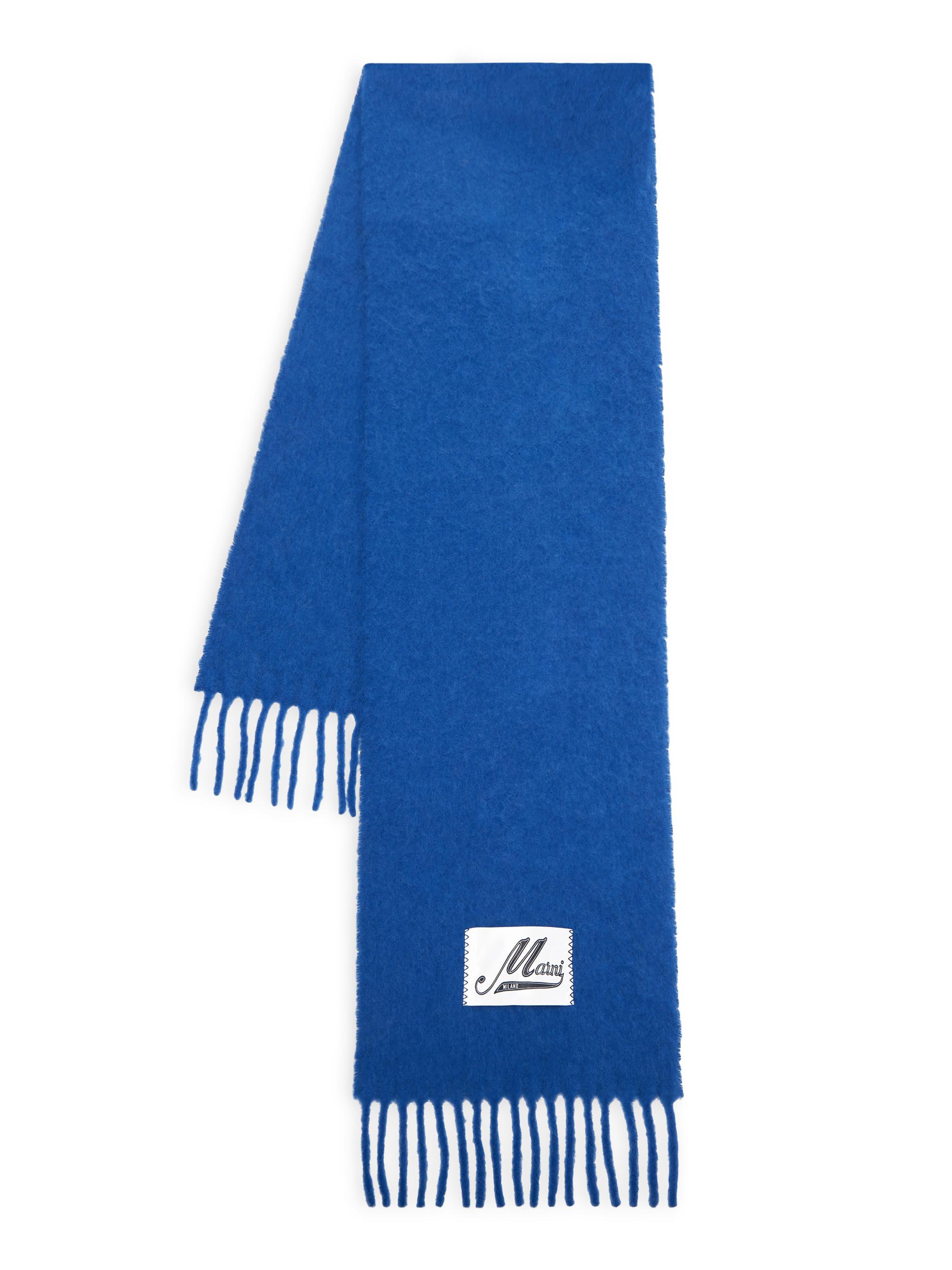Marni Men's Logo Patch Alpaca-Blend Scarf - Bluette