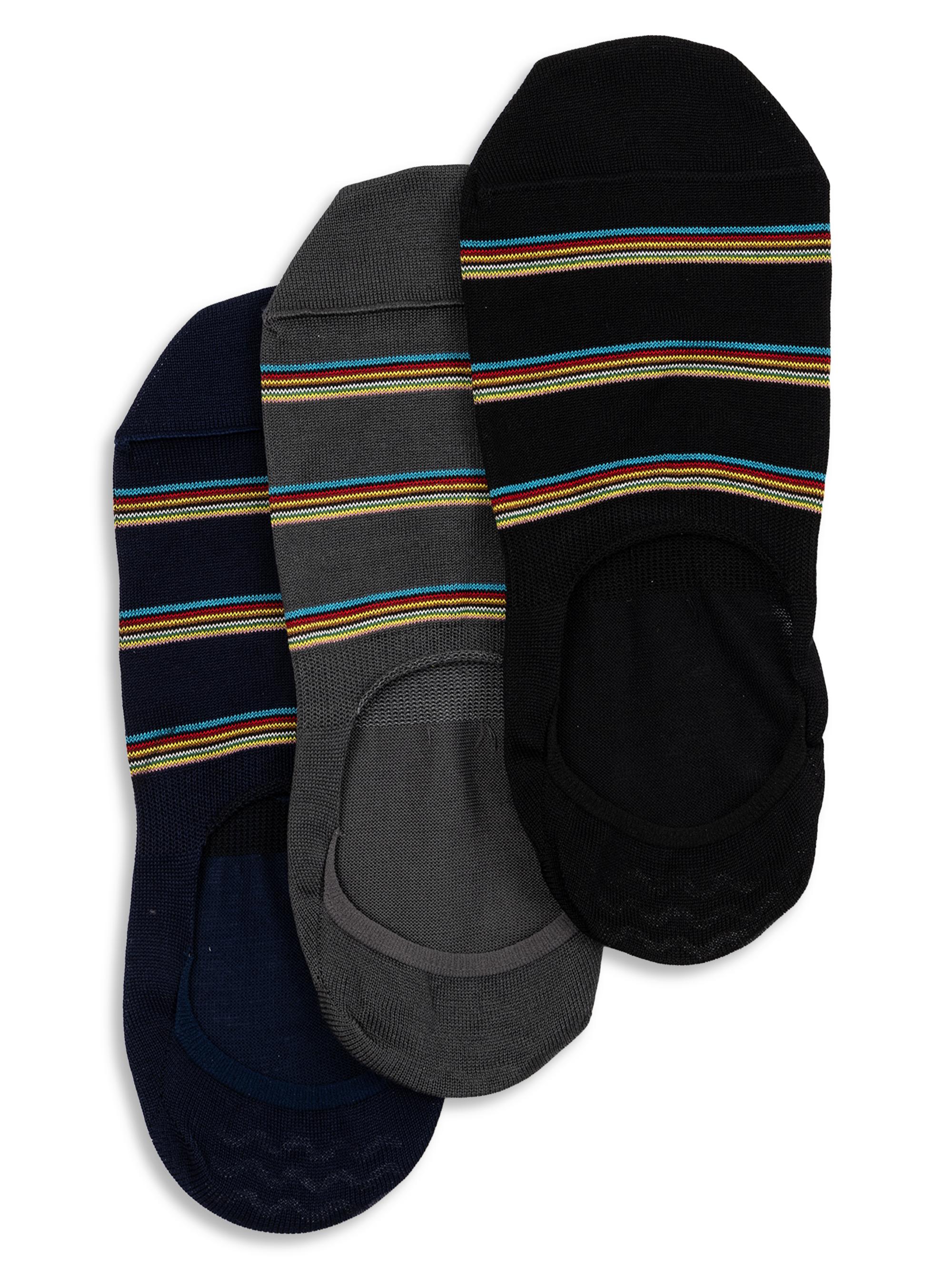 Paul Smith Men's 3-Pack Striped No Show Socks Set
