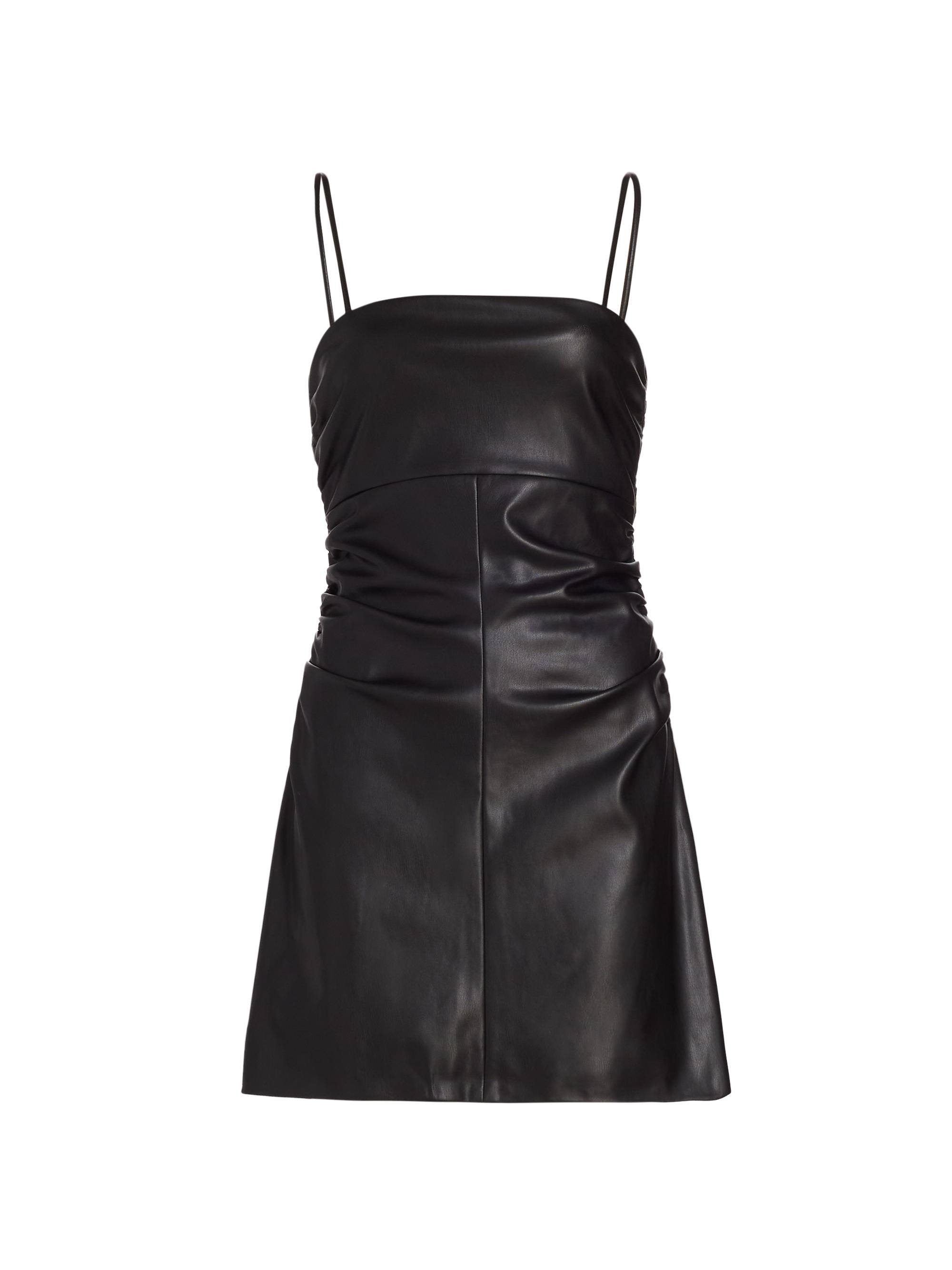 Proenza Schouler White Label Women's Ruched Faux Leather Minidress - Black